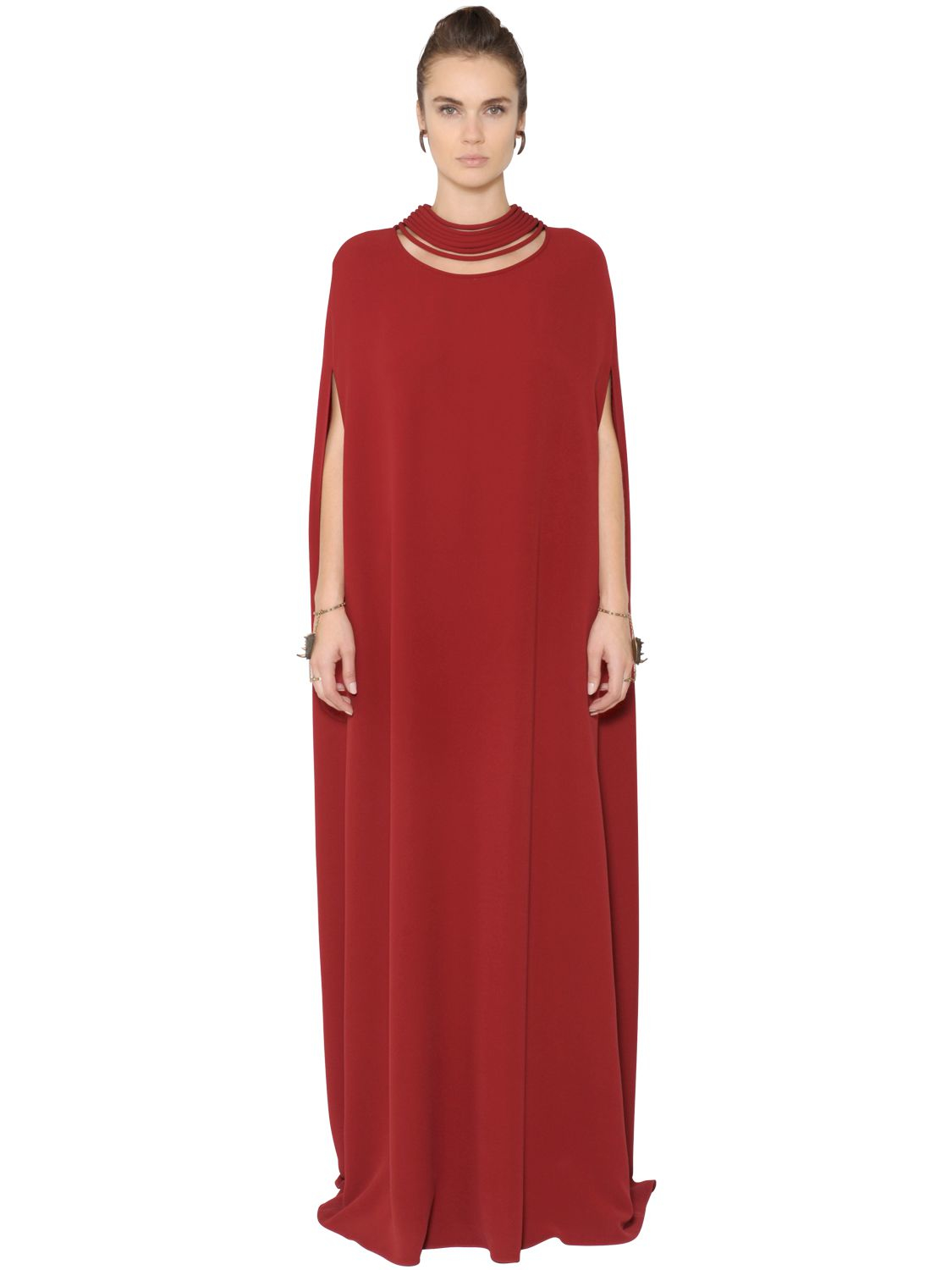 valentino red cape dress