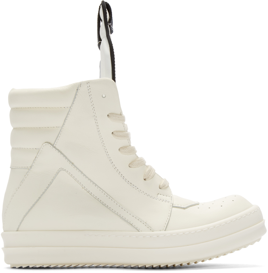 Lyst - Rick Owens White Geobasket High-top Sneakers in White