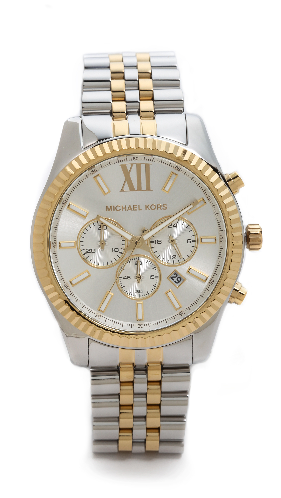 Michael Kors Mens Lexington Watch in Gold for Men (Silver/Gold) | Lyst