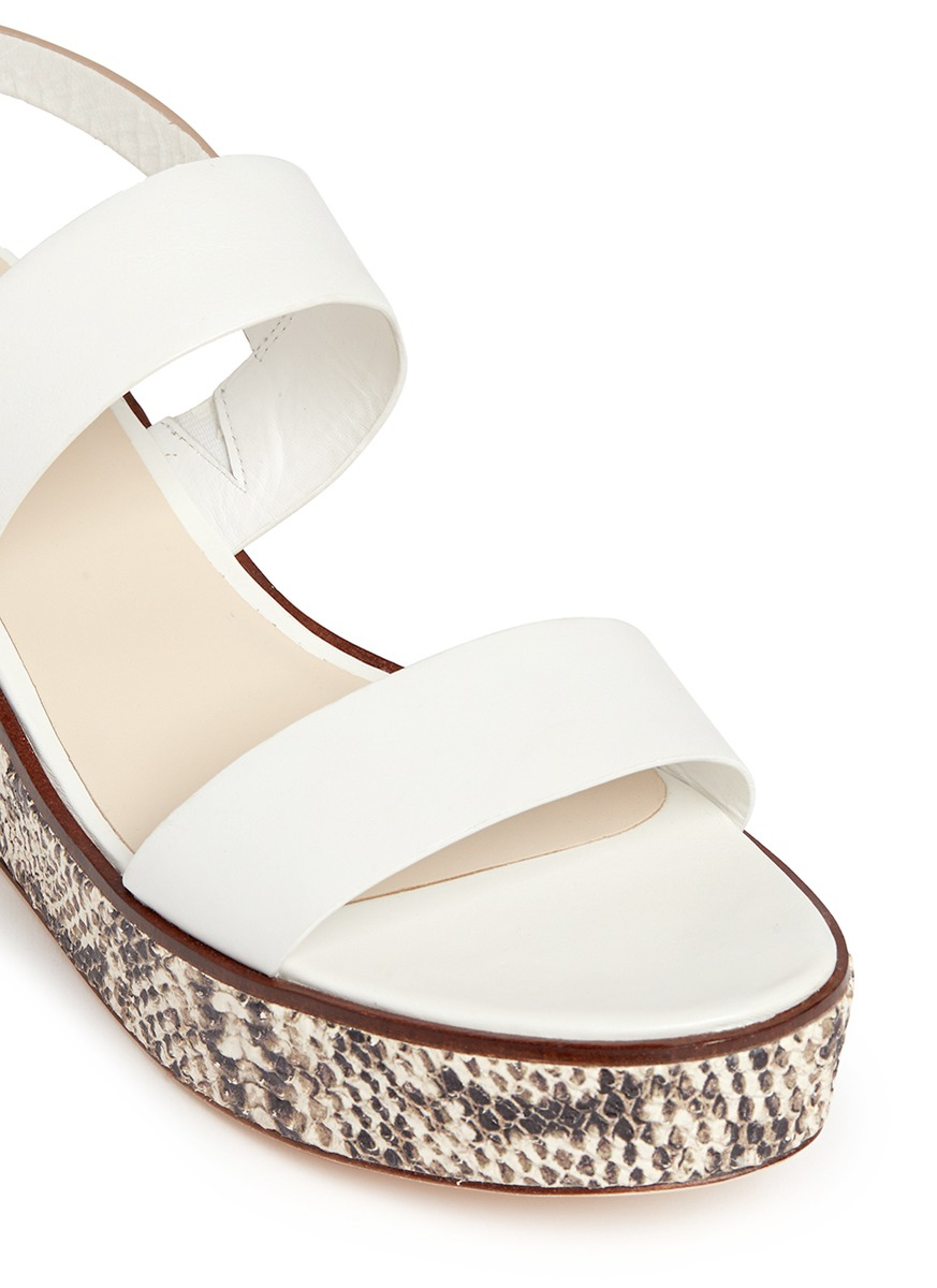 Lyst - Cole Haan 'cambon' Snake Print Wedge Leather Slingback Sandals