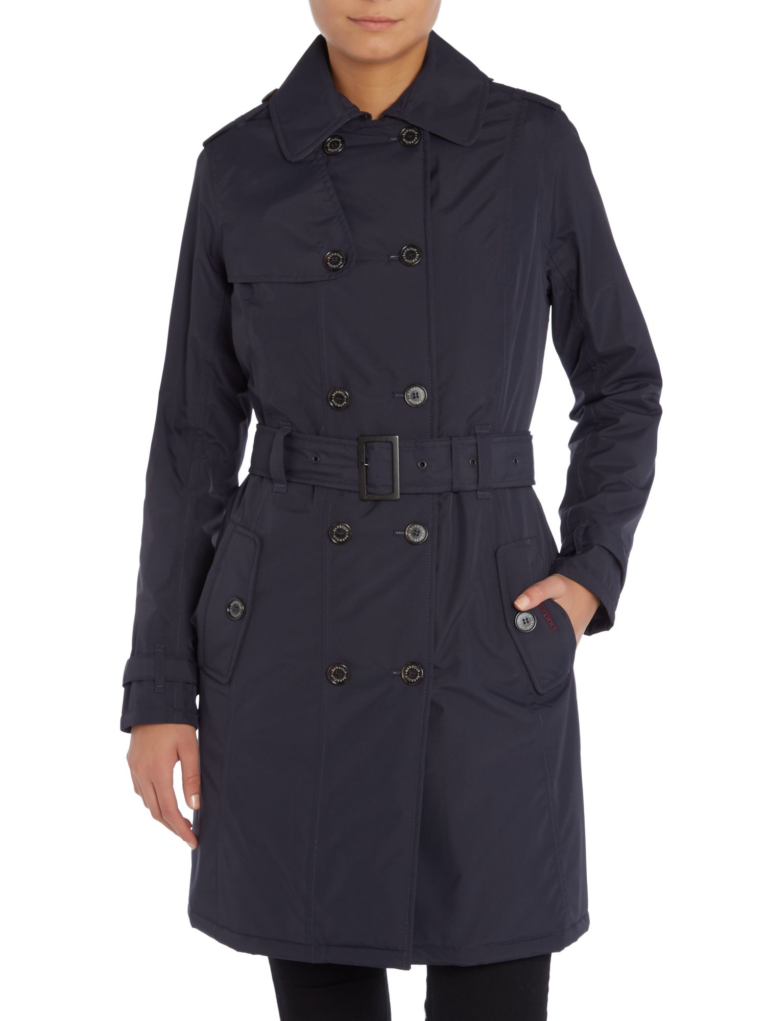 Barbour Mill Fire Trench Coat in Blue | Lyst