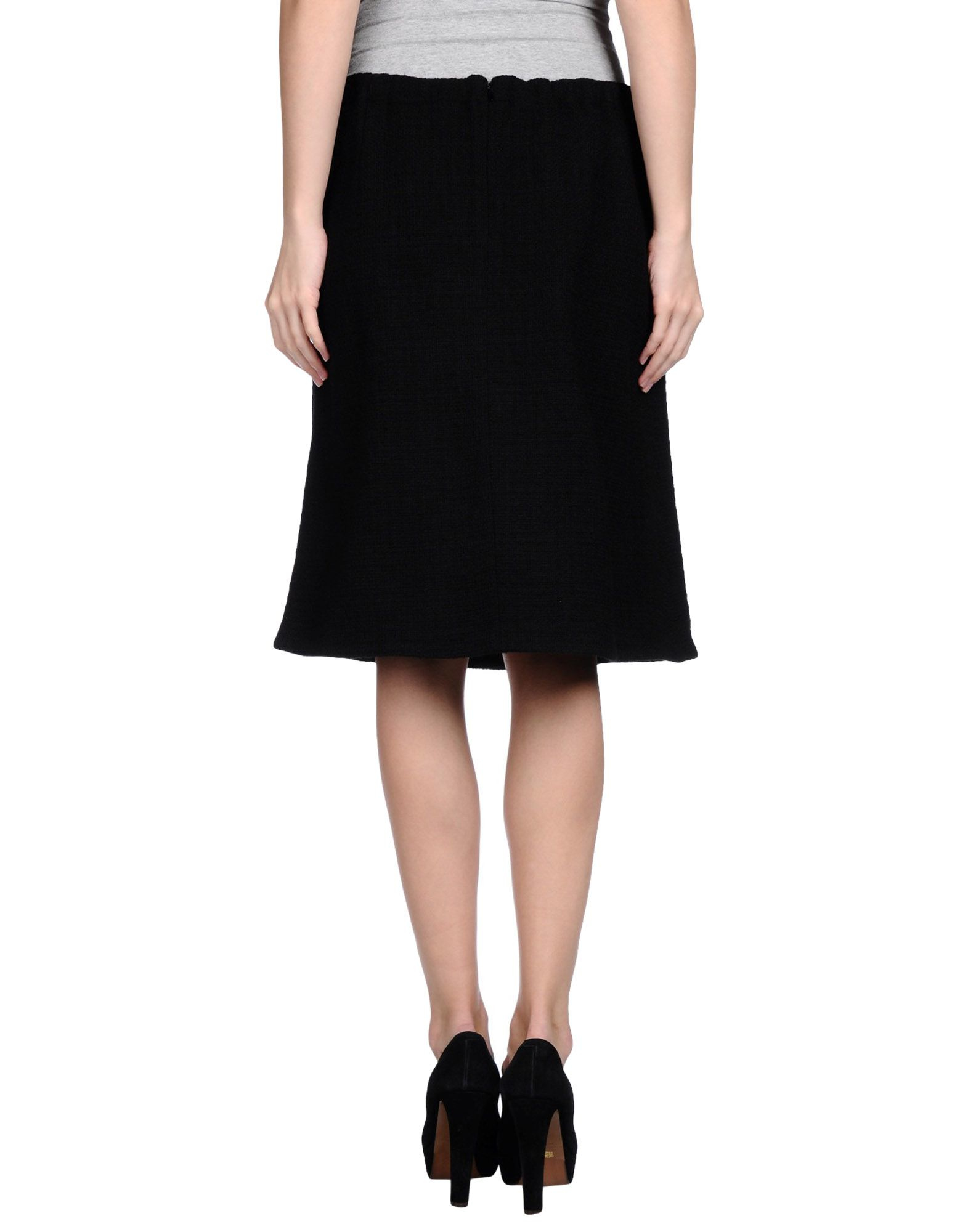 Marni Flannel Knee Length Skirt in Black - Lyst