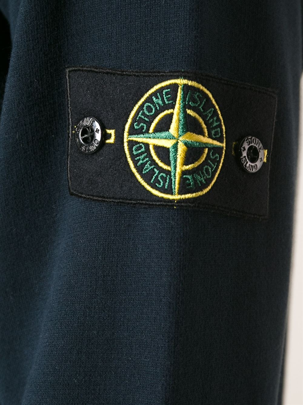 stone island long sleeve polo with badge on arm