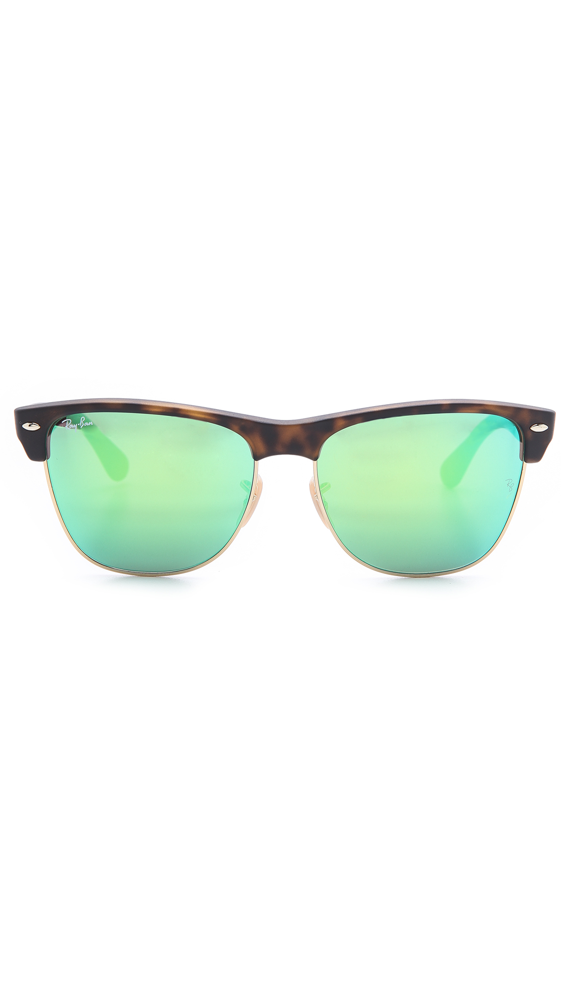 Lyst RayBan Oversized Clubmaster Sunglasses with Mirrored Lens in