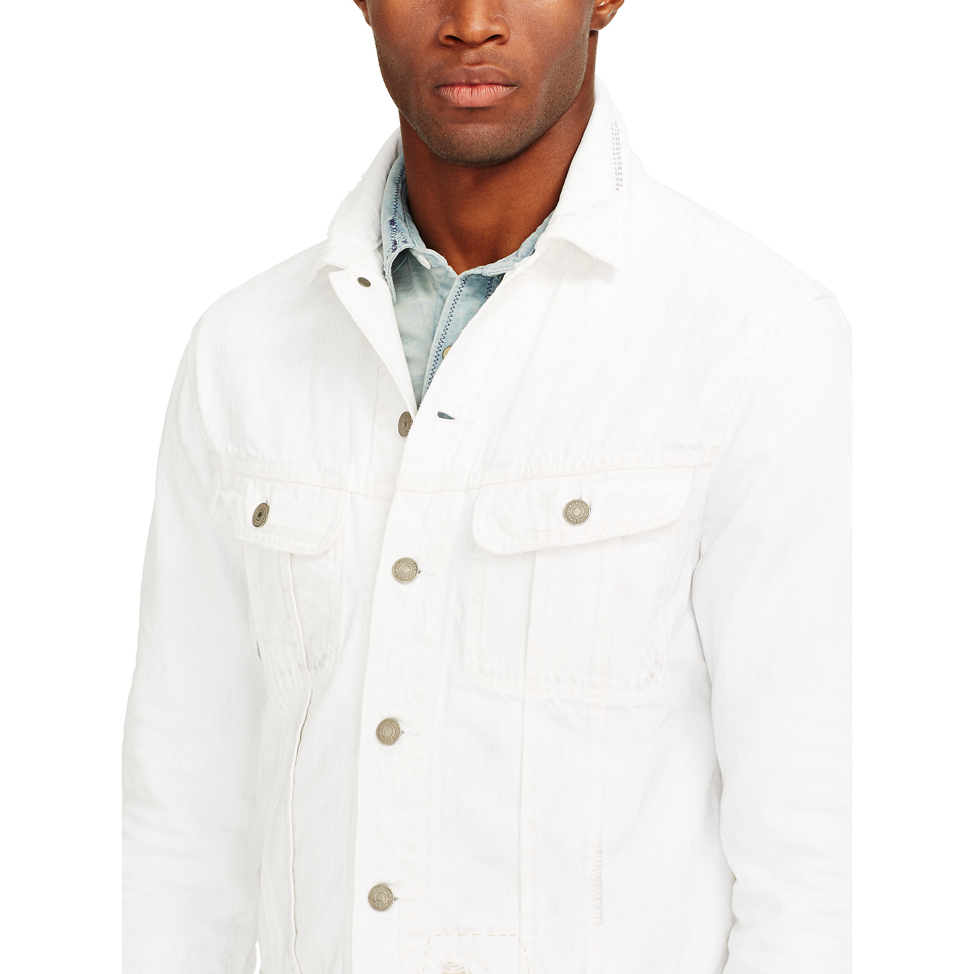 polo white denim jacket