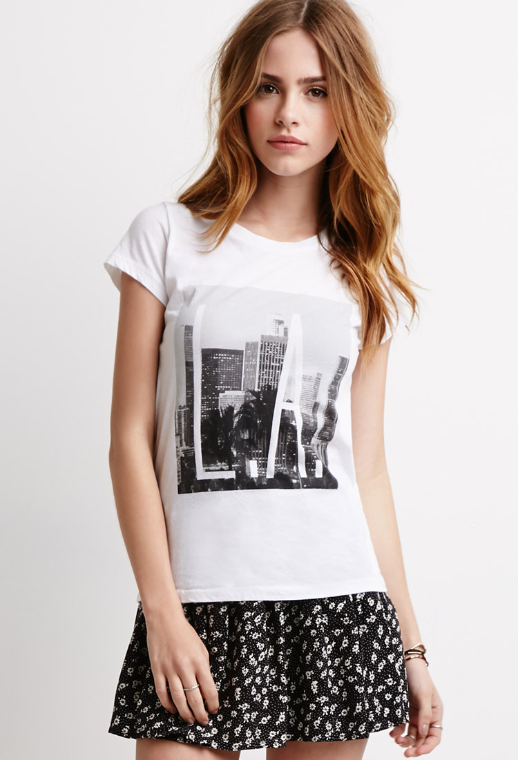 Forever 21 Cotton L.a. Graphic Tee in 