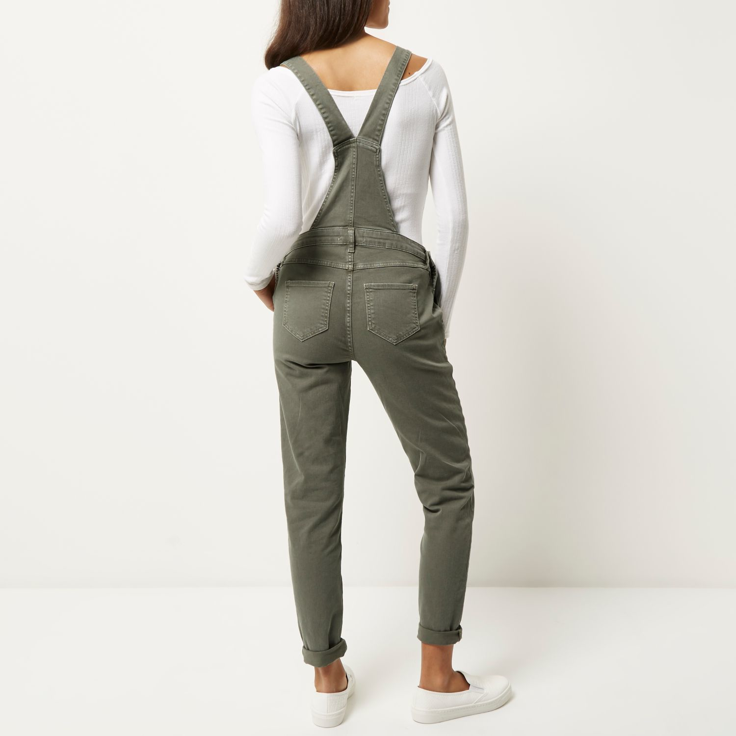 Green Denim Slim Leg Dungarees River Island Green Denim Slim Leg Dungarees River Island
