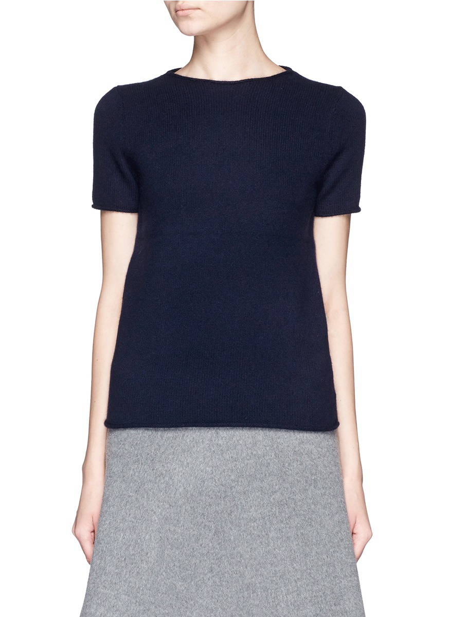 Theory 'tolleree' Short Sleeve Cashmere Sweater in Blue | Lyst