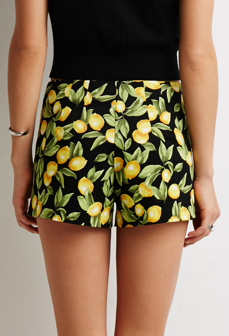 lemon print shorts