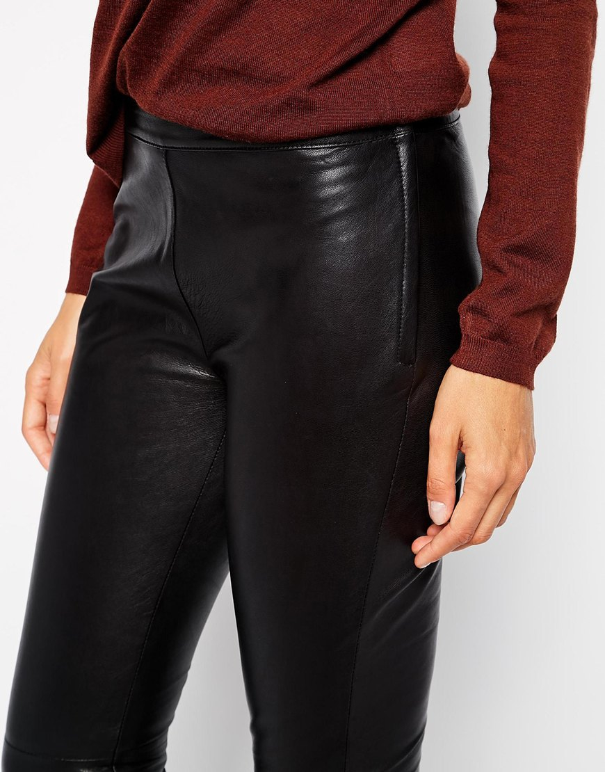 SELECTED Sabrina Leather Trousers in Black | Lyst Canada