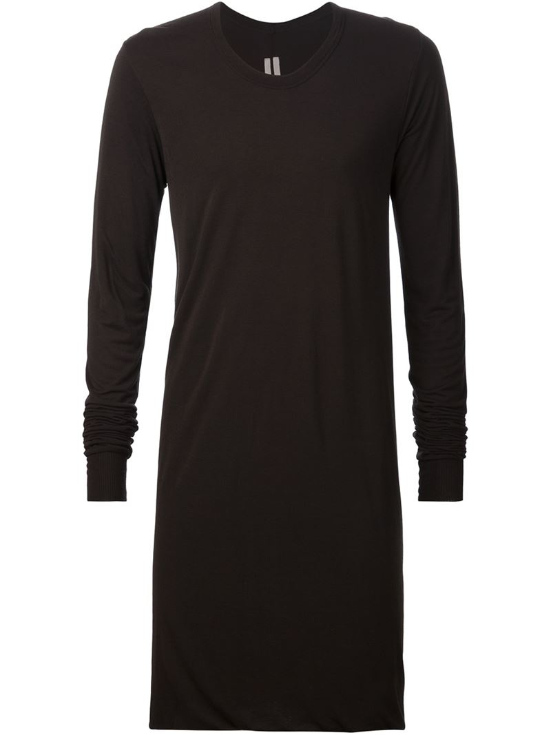Lyst Rick Owens Long Length Tshirt in Black for Men
