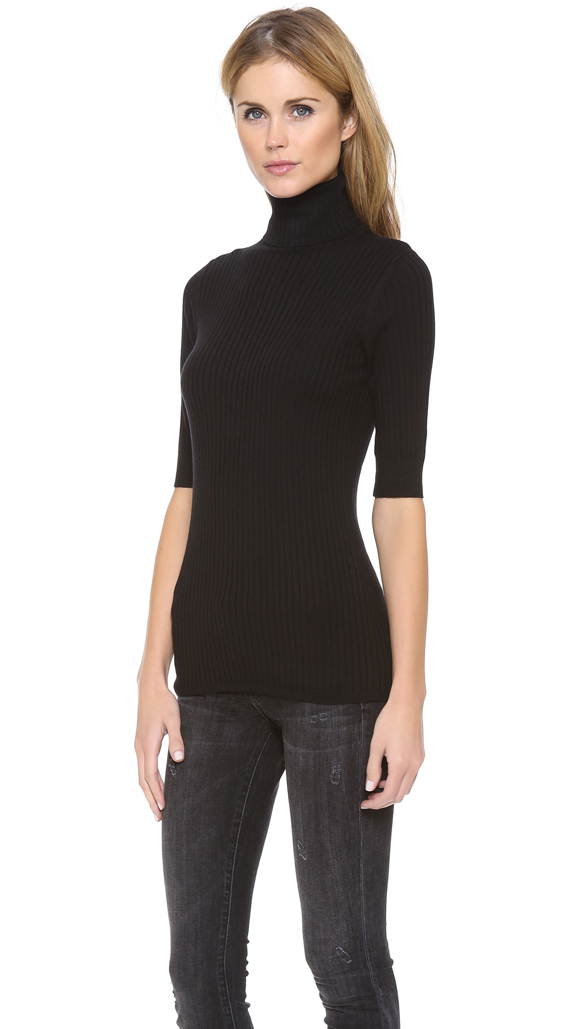 elbow length turtleneck sweater