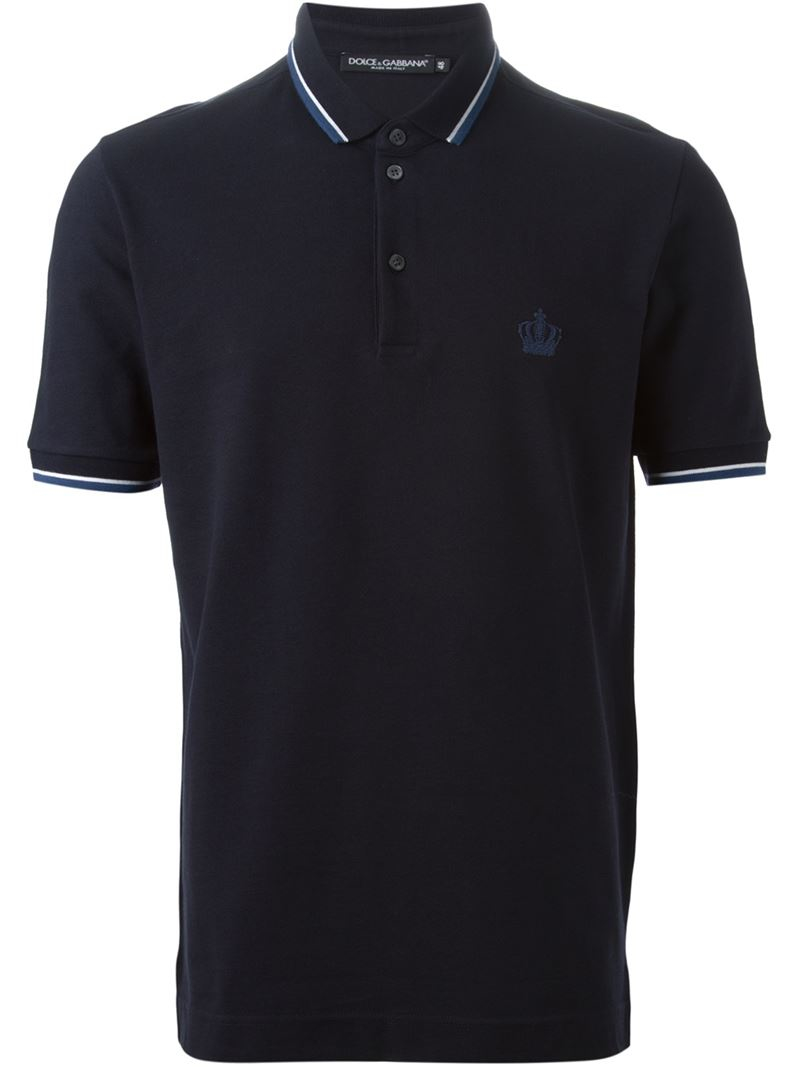 Dolce & Gabbana Piped Polo Shirt in Blue for Men - Lyst