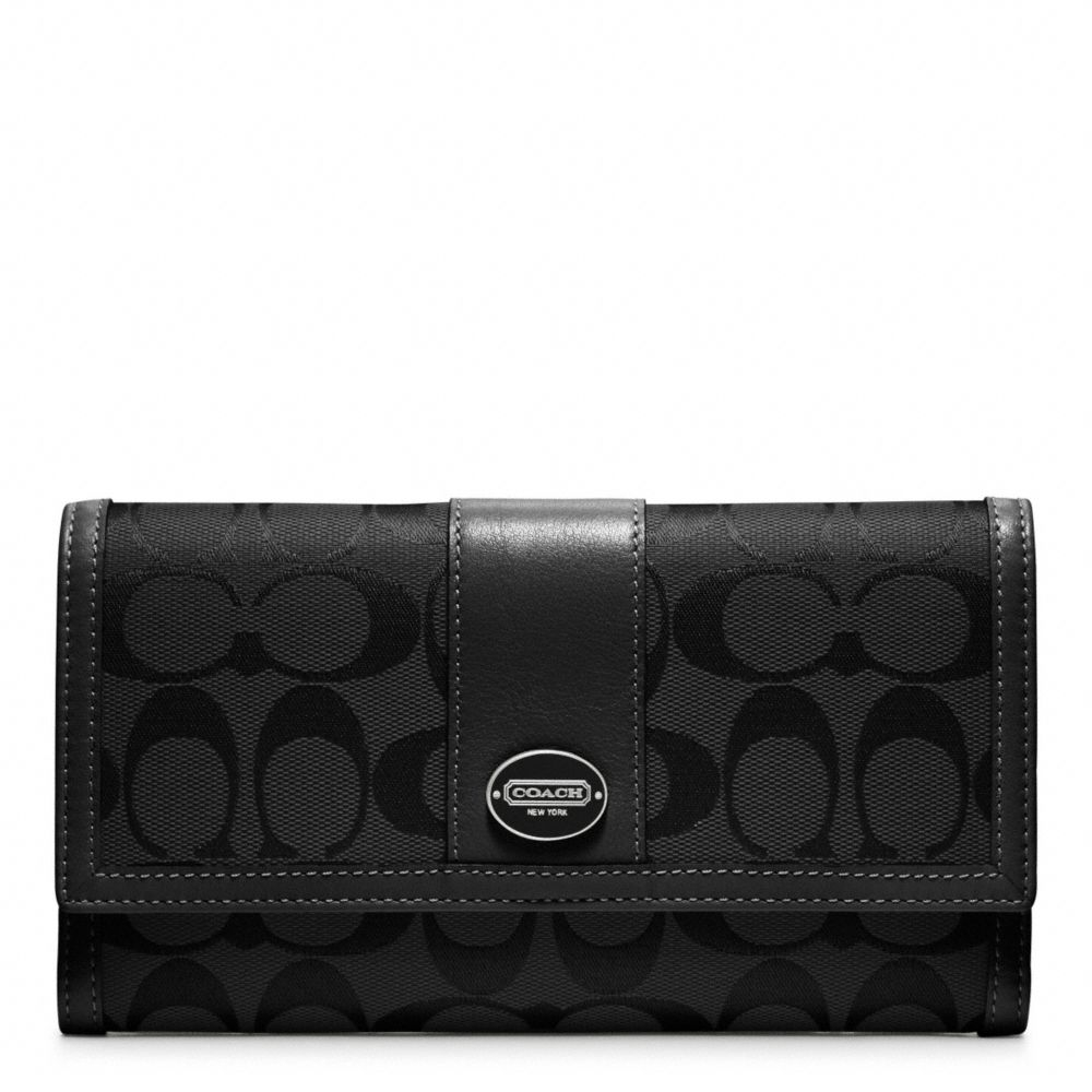 COACH Legacy Signature Checkbook Wallet in Black