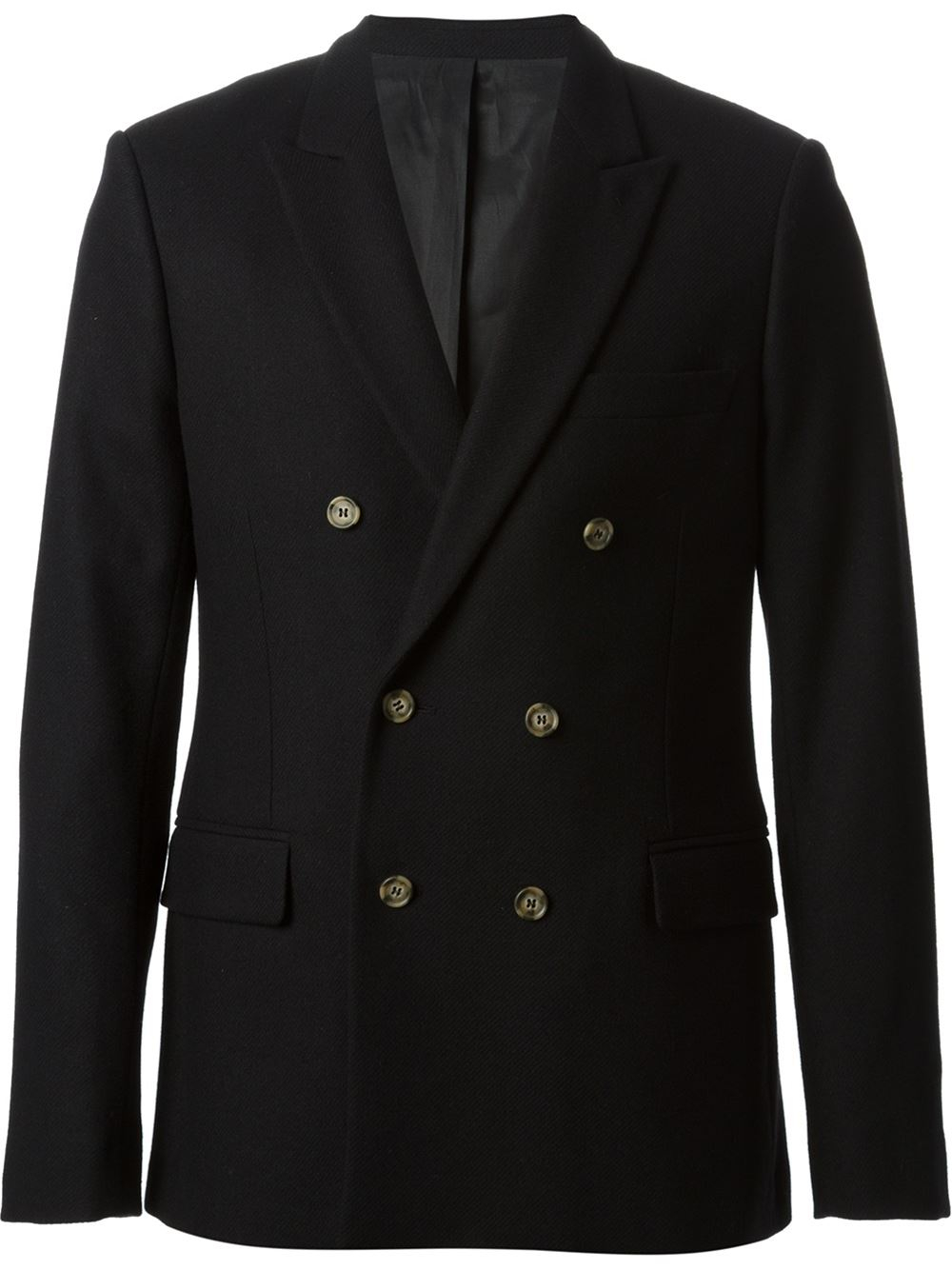AMI Double Breasted Blazer in Black for Men - Lyst