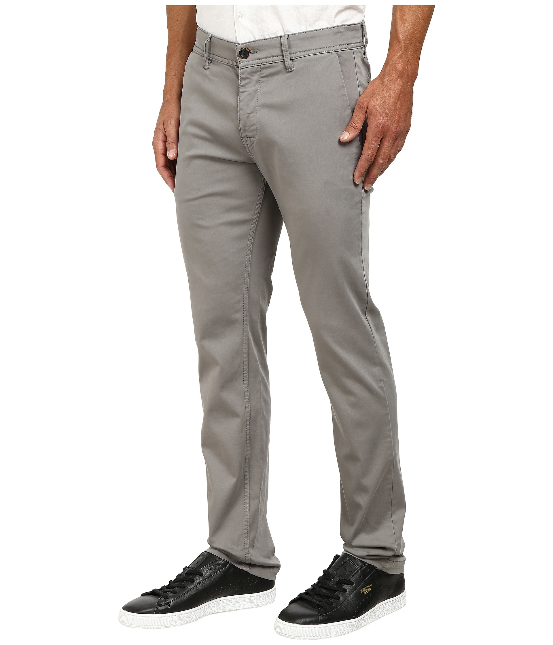 BOSS Orange Cotton Schino-slim1-d Slim Fit Chino Trousers in Gray for Men -  Lyst