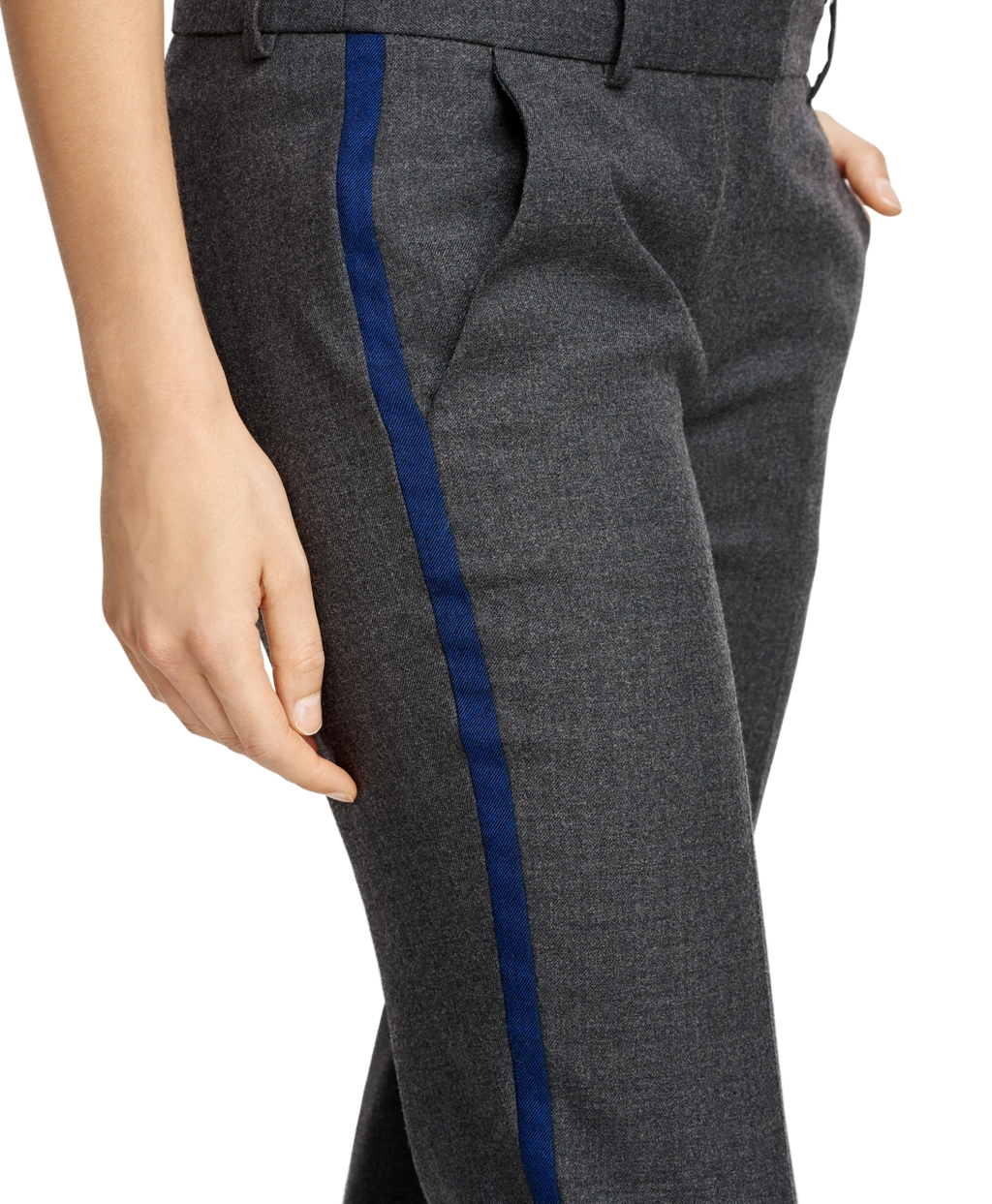 grey side stripe trousers