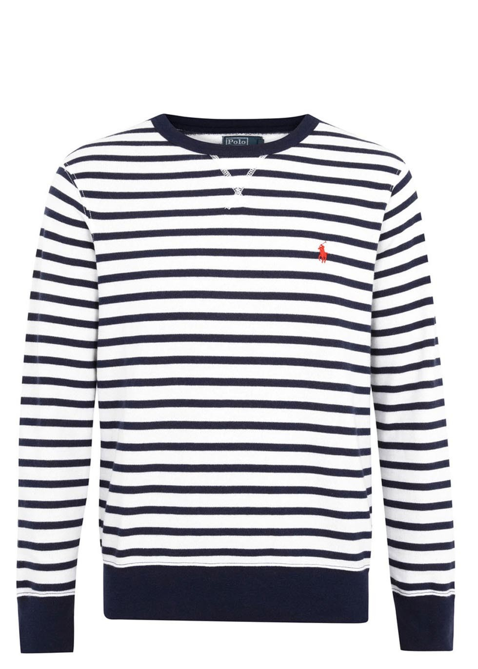 navy striped sweatshirt
