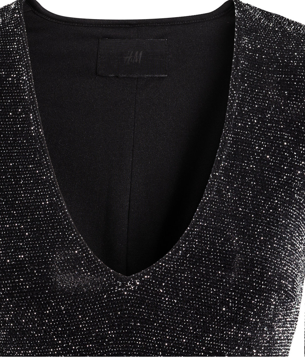 H☀M Synthetic Glittery Dress in Black ...