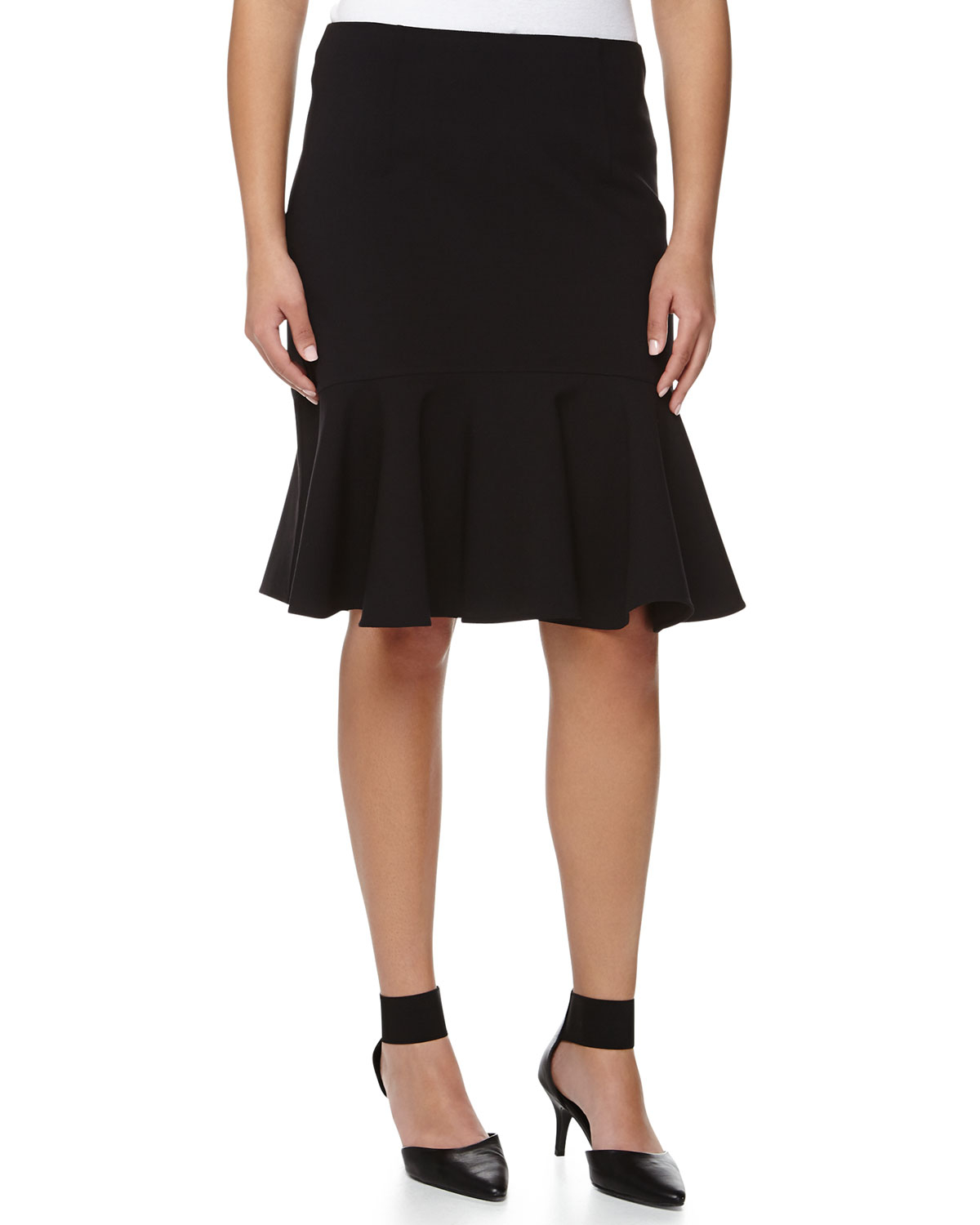 Carolina Herrera Pencil Skirt With Flare Hem in Natural (Black) Lyst