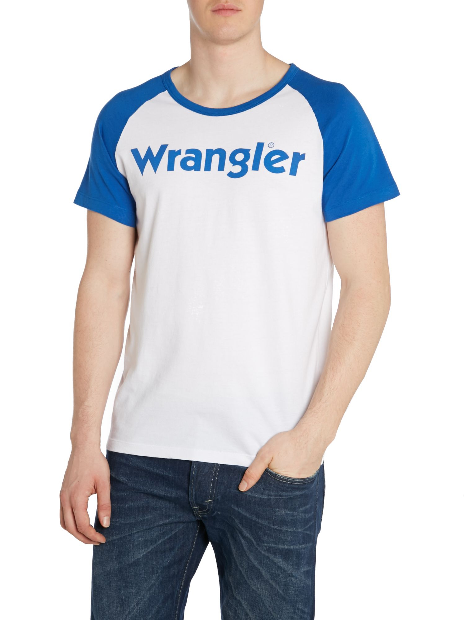 Wrangler Logo Crew Neck Regular Fit T-shirt in Blue for Men | Lyst