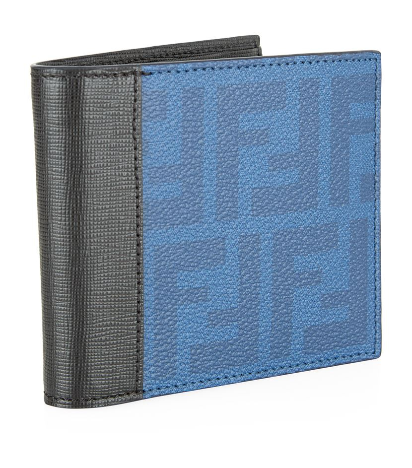 Fendi Logo Bifold Wallet in Blue for Men Lyst