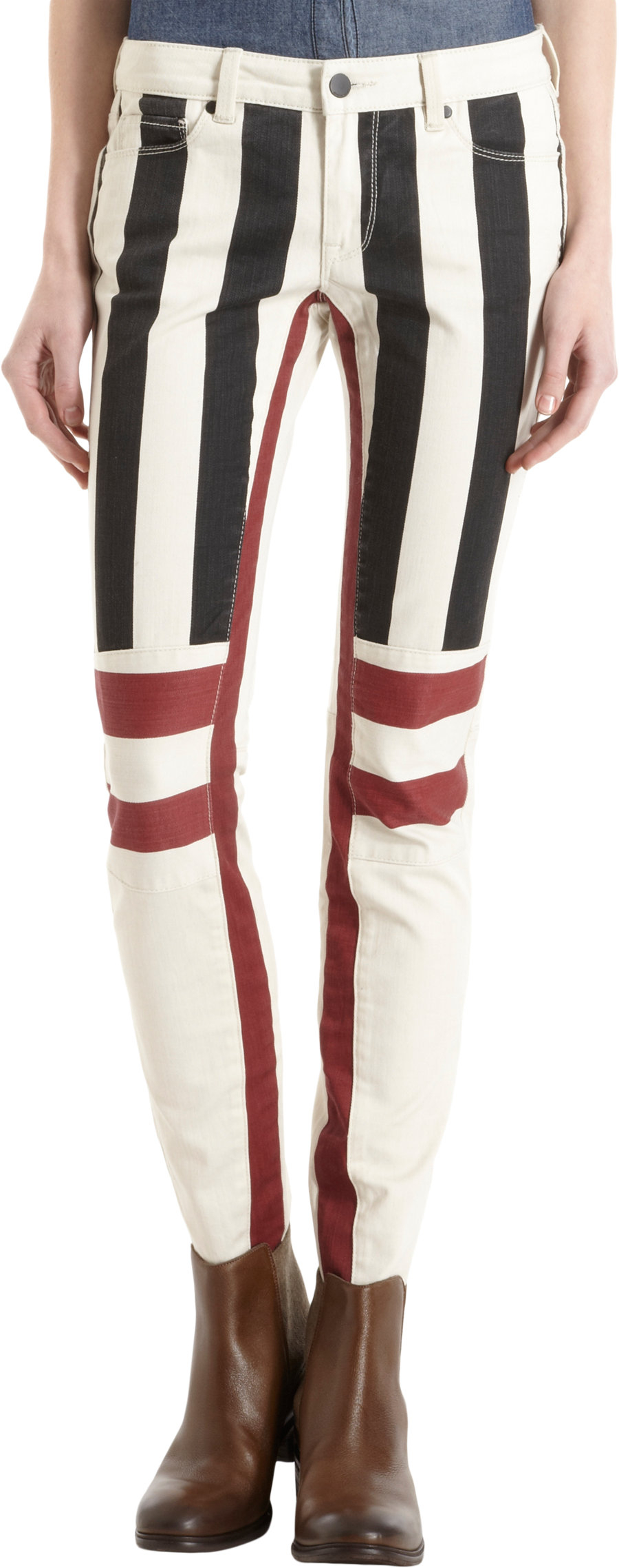 Lyst denim Flag Print Skinny Jeans in White