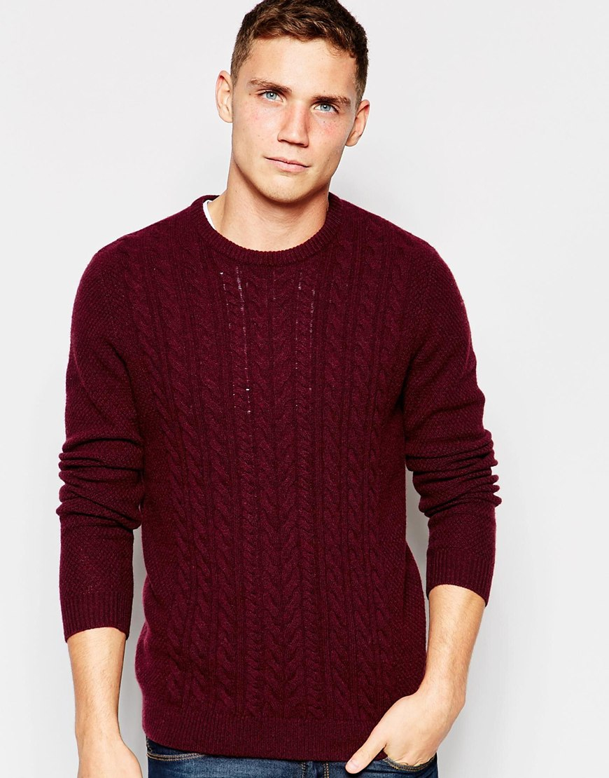 burgundy cable knit sweater