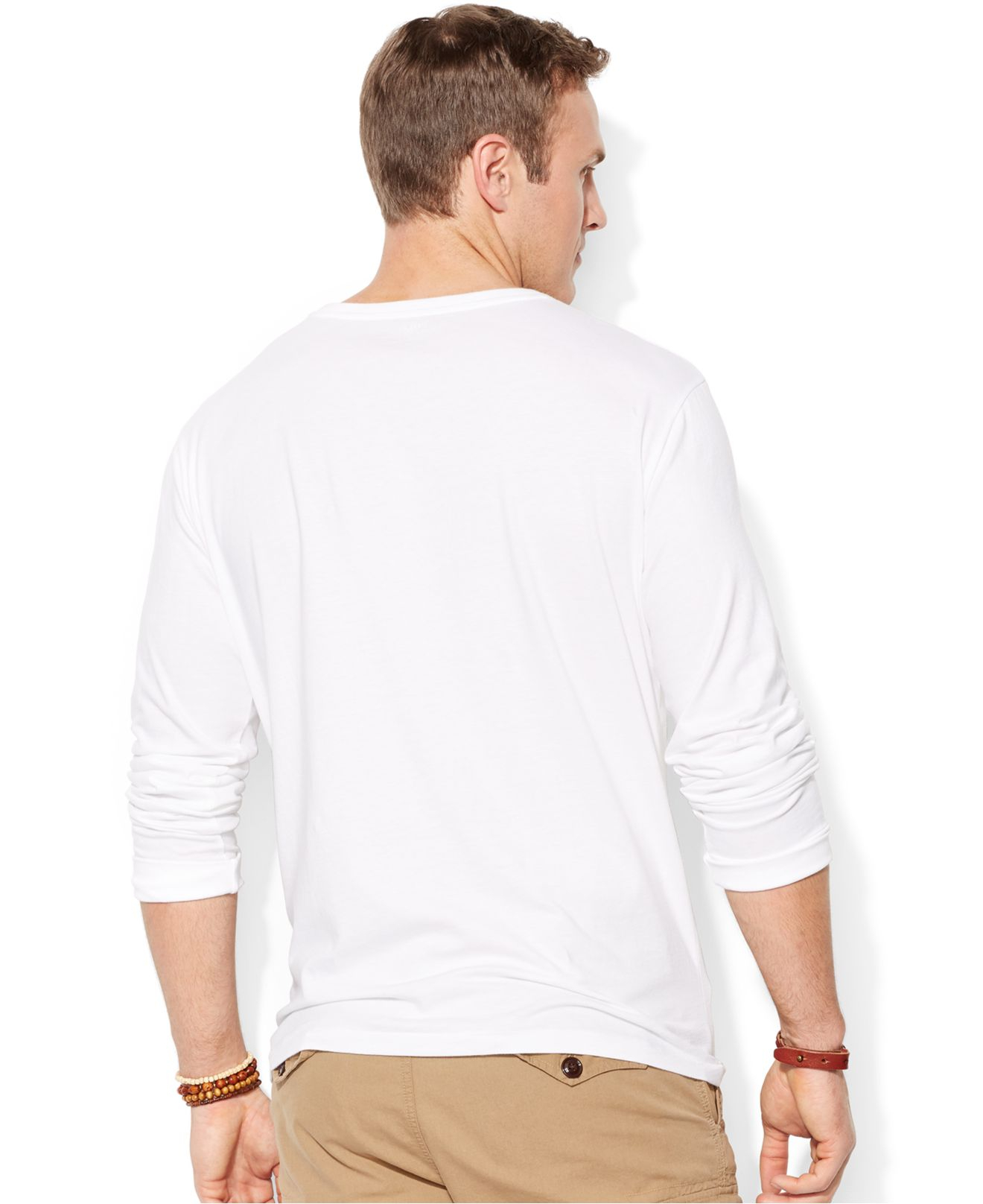 Giotto Dibondon omfatte pust Polo Ralph Lauren Big And Tall Long-Sleeve V-Neck T-Shirt in White for Men  | Lyst