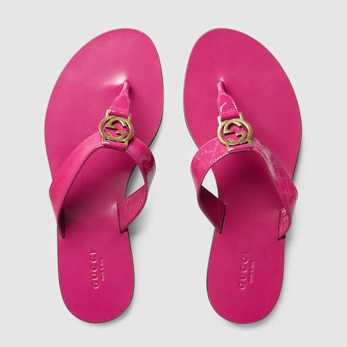 fuchsia gucci slides