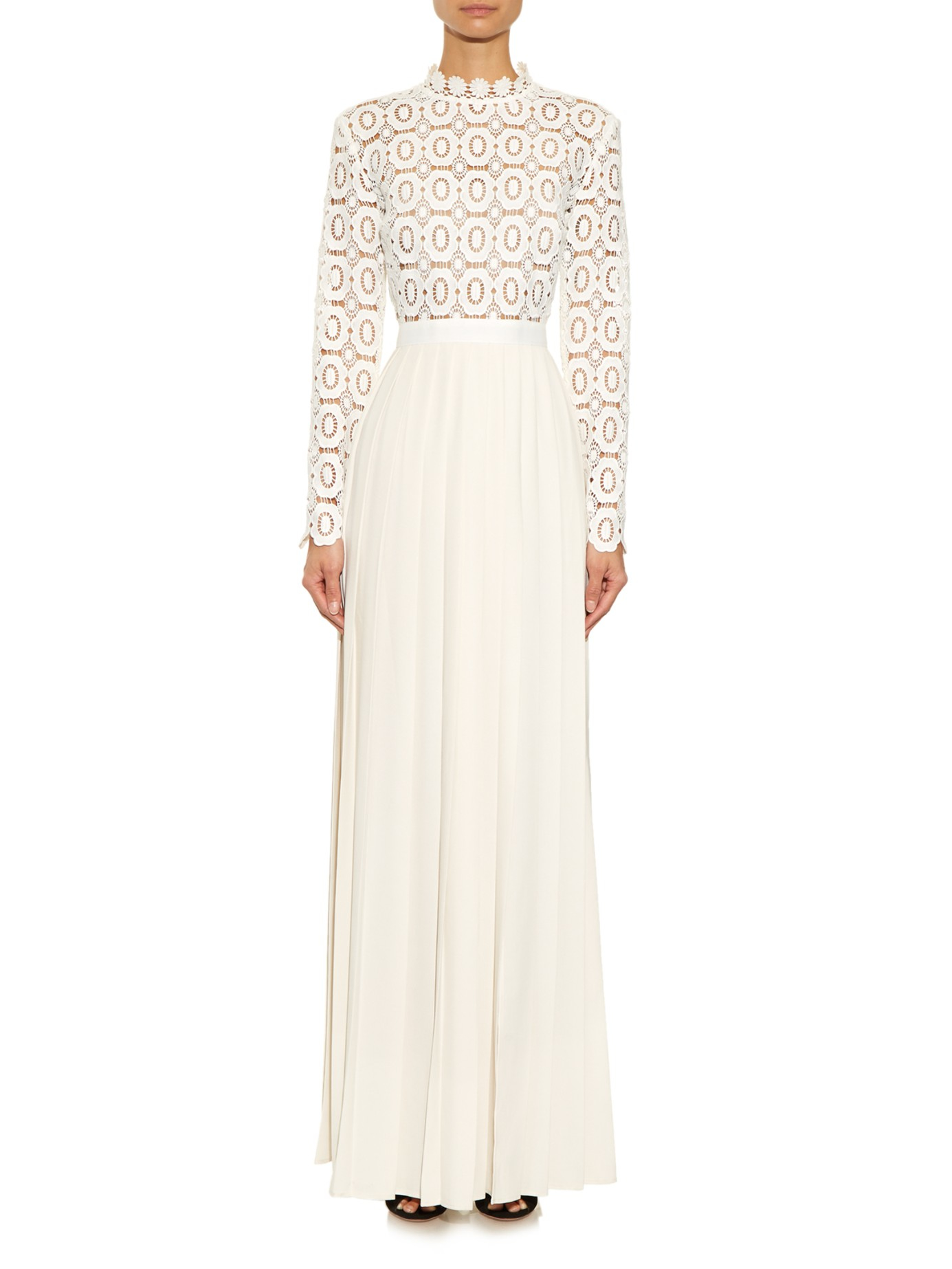 pleated crochet floral maxi dress self portrait 2026 Buy