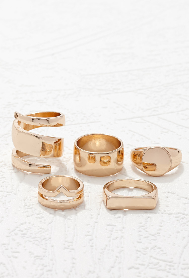 Forever 21 Plated Ring Set in Gold | Lyst