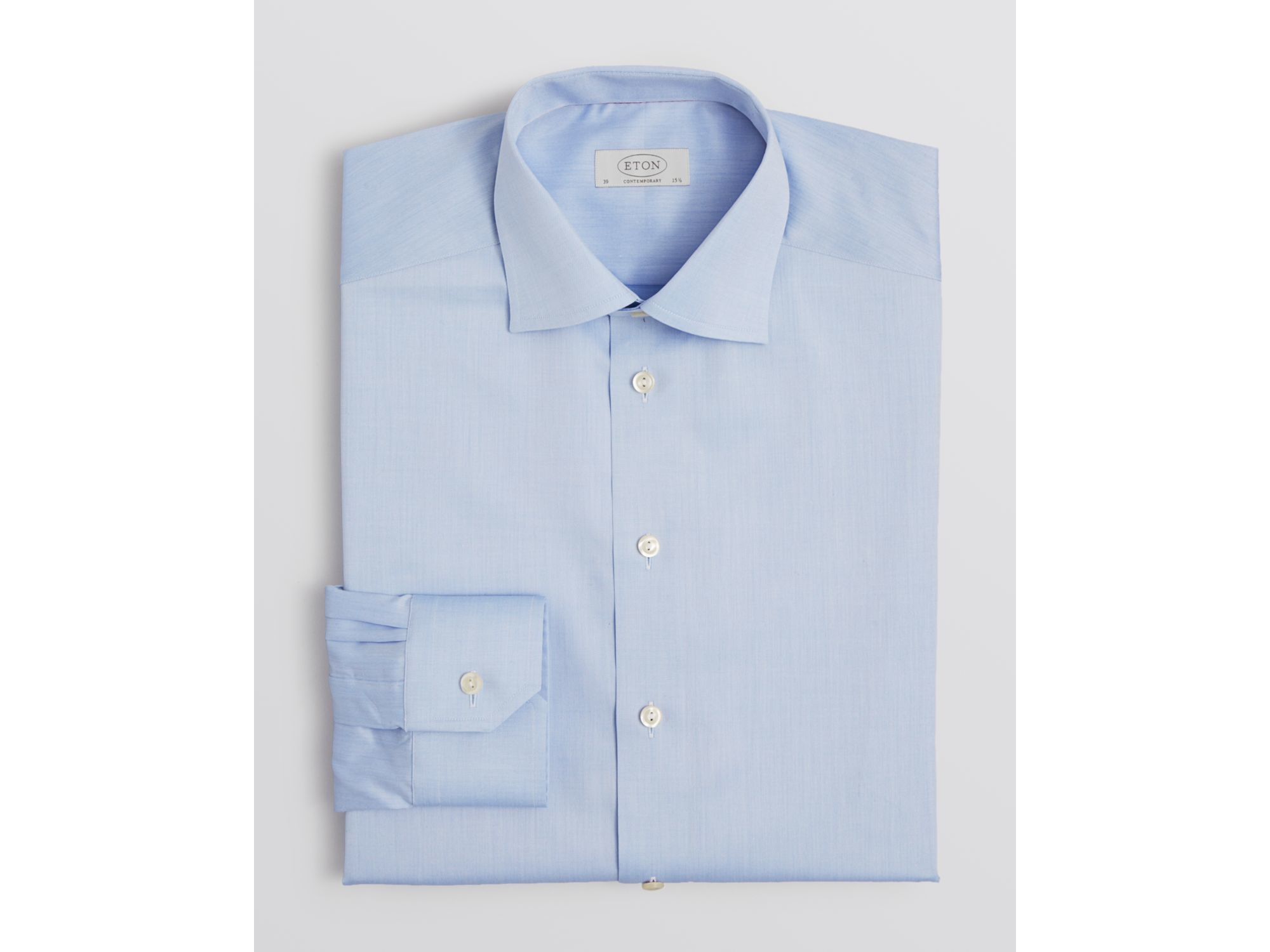 Eton of sweden Solid Mitered Cuff Dress Shirt - Regular Fit in Blue for Men | Lyst
