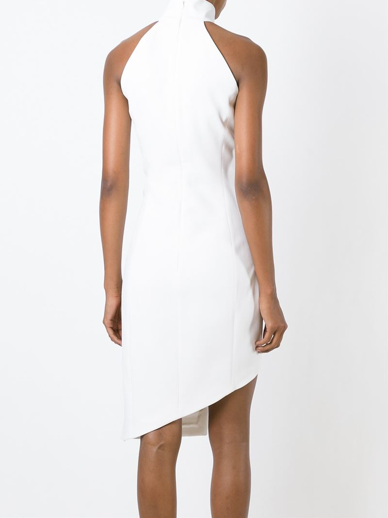 Mugler Asymmetric Halterneck Jersey Dress in White - Lyst