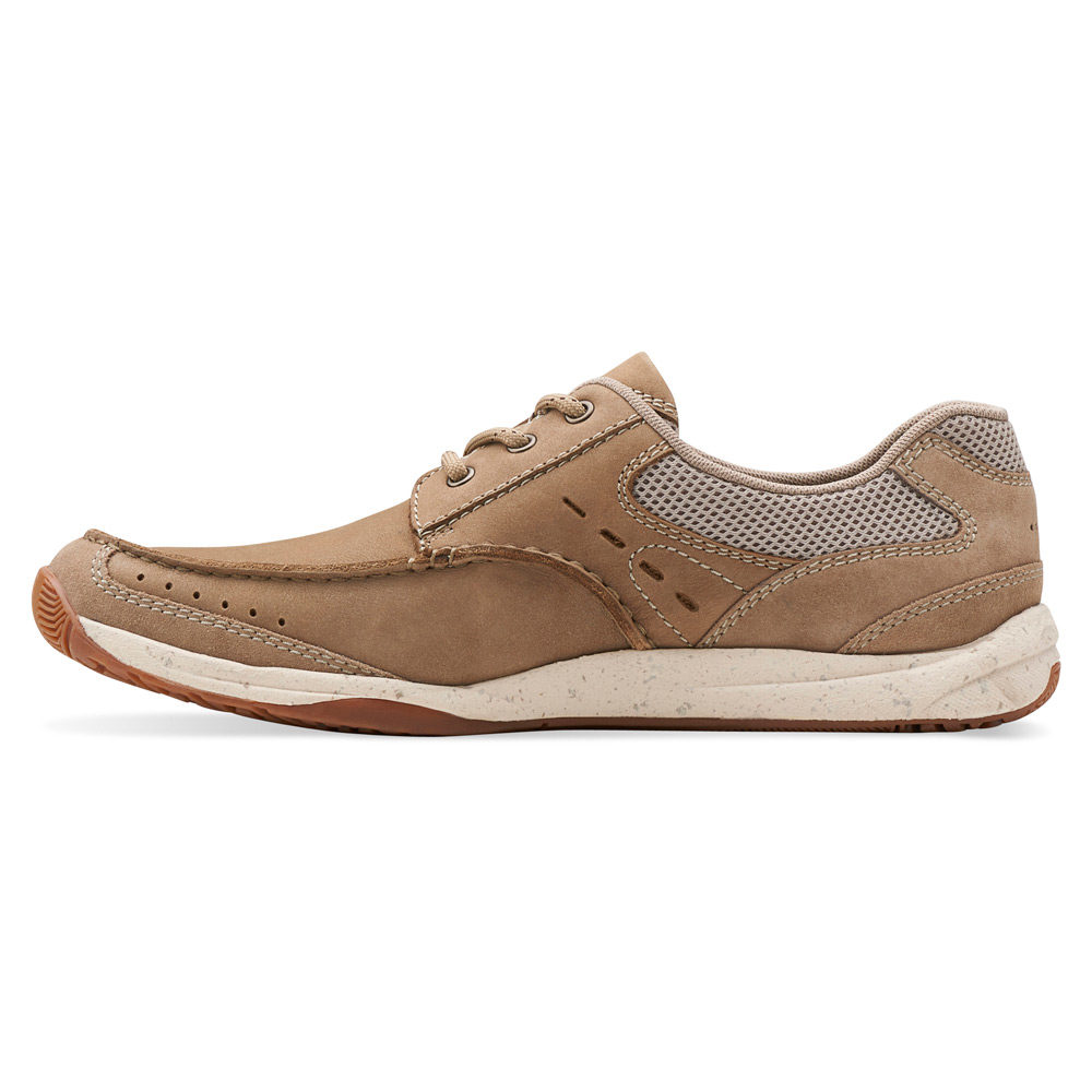 Clarks Leather Allston Edge in Taupe Nubuck (Natural) for Clarks Leather Allston Edge in Taupe Nubuck (Natural) for