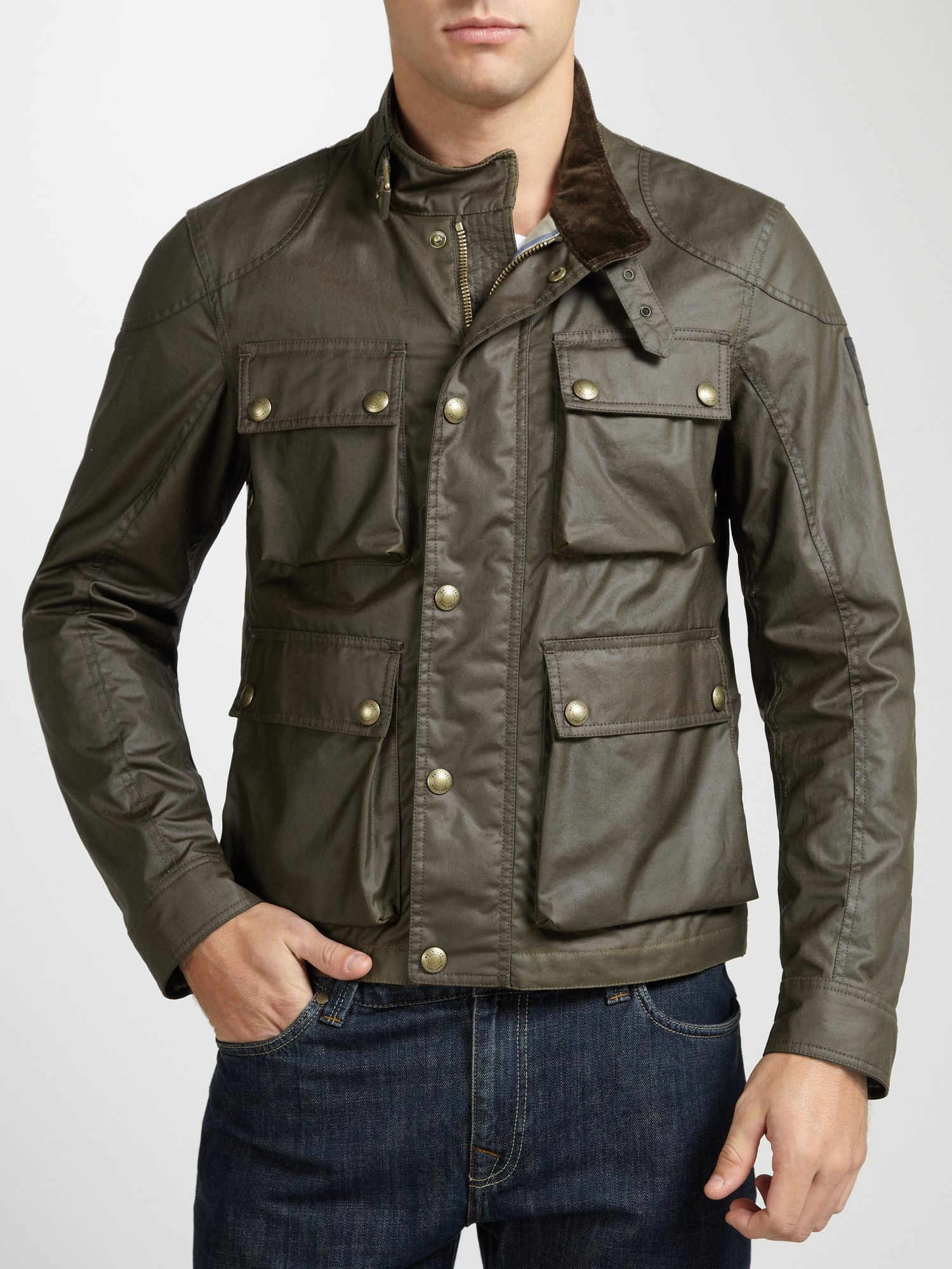 Belstaff Burgess Waxed Cotton Jacket in Faded (Green) for Men Lyst