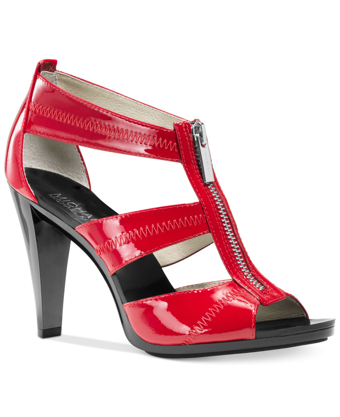 Michael Kors Michael Berkley T-Strap Sandals in Red - Lyst
