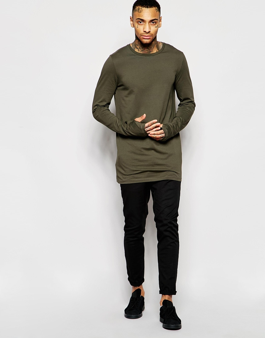 long sleeve shirts with thumb holes for men