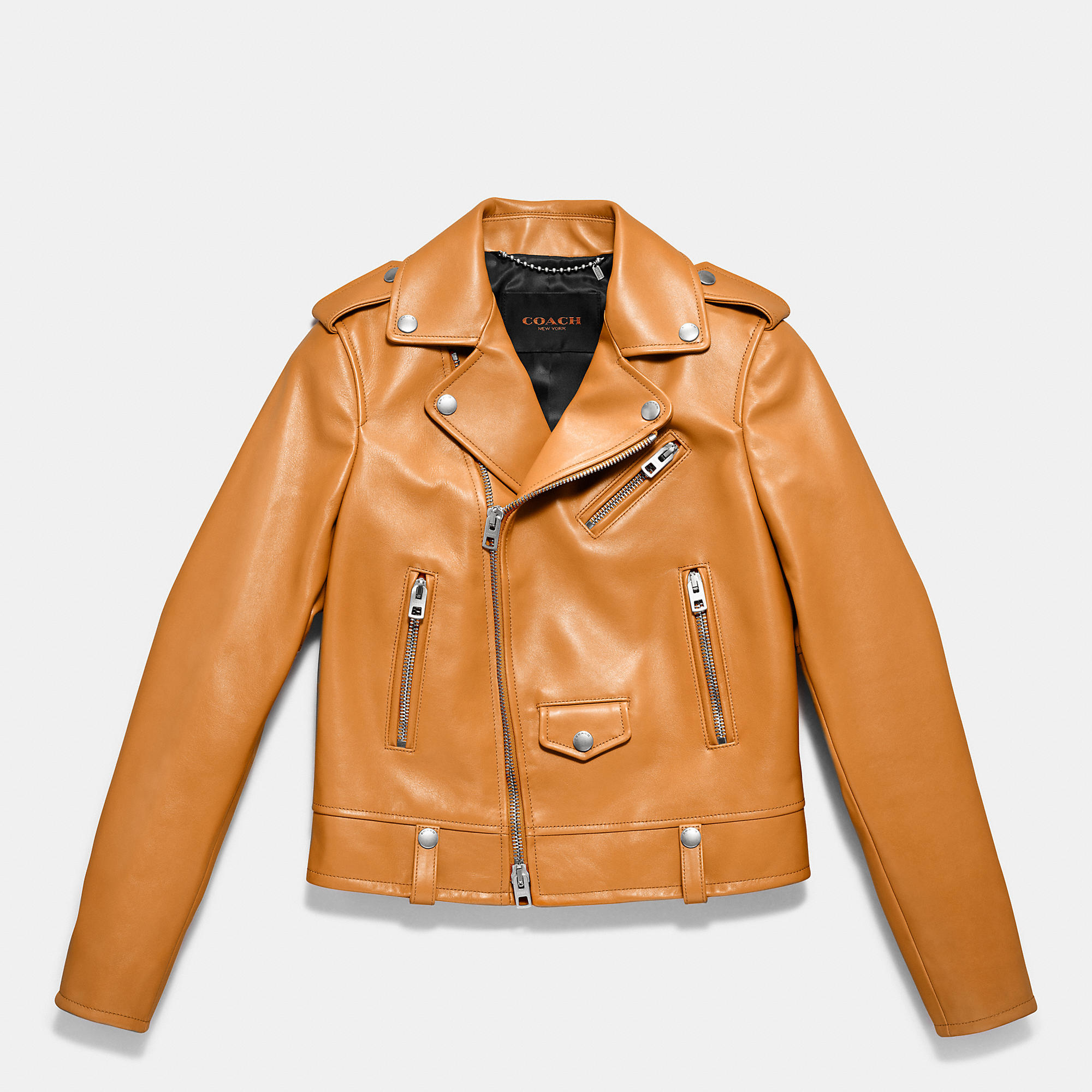 coach leather biker jacket
