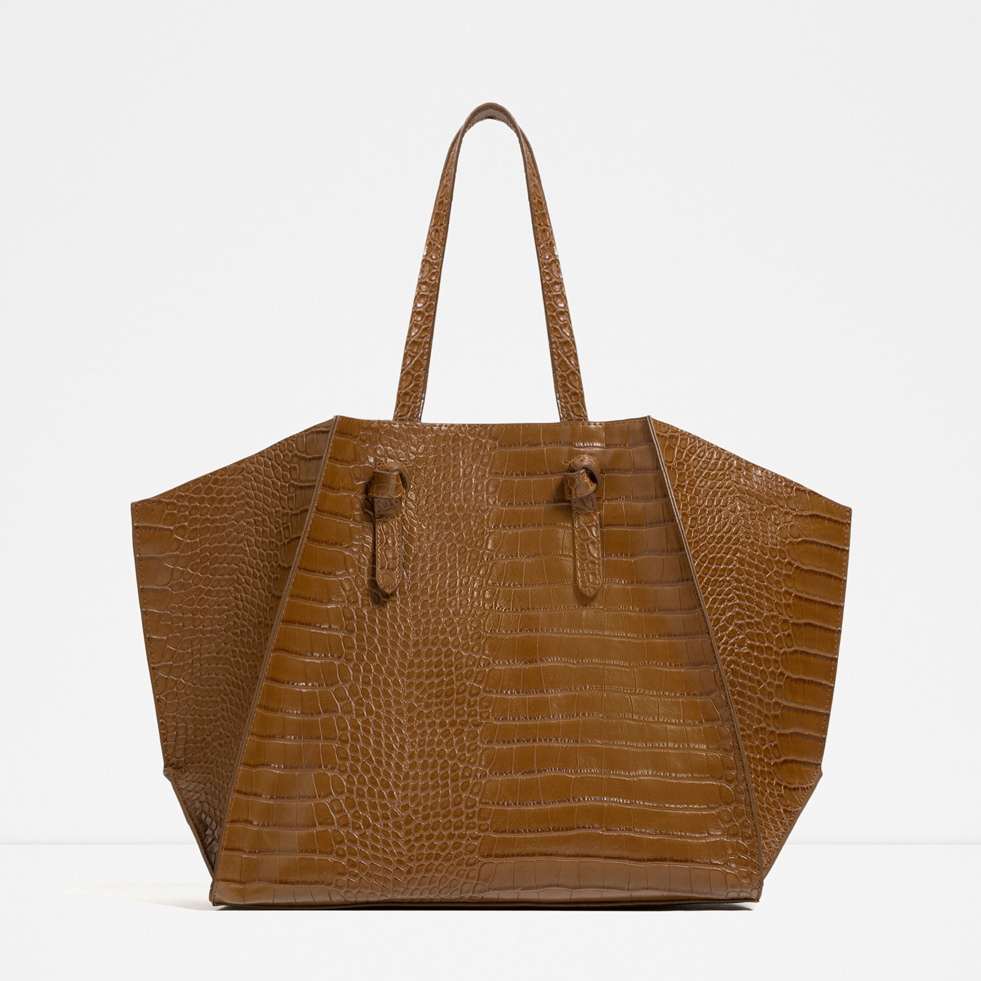 Zara Suede Shopper Bag in Beige nude Lyst