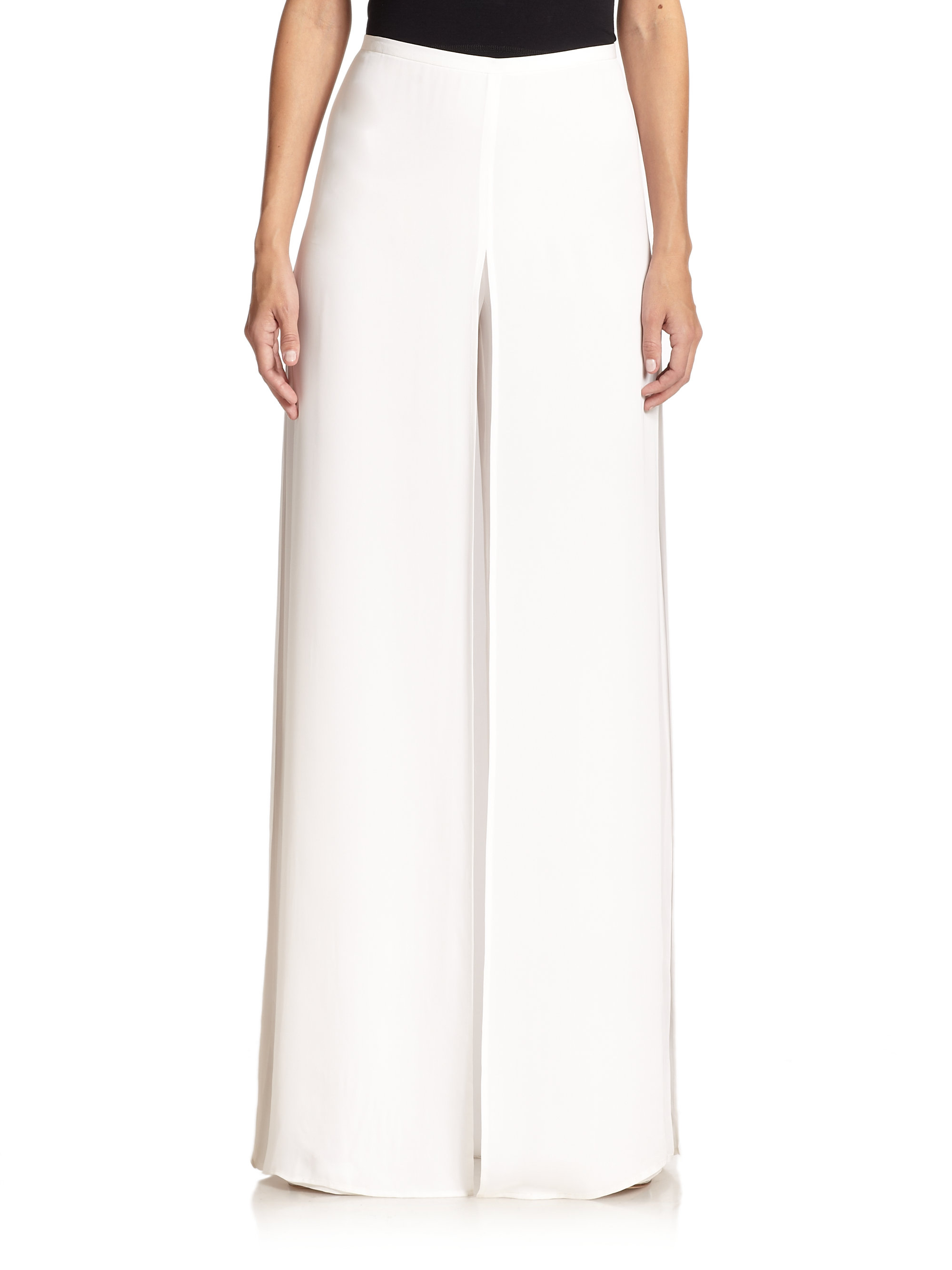 Ralph Lauren Black Label Jody Wide Leg Pants in White | Lyst