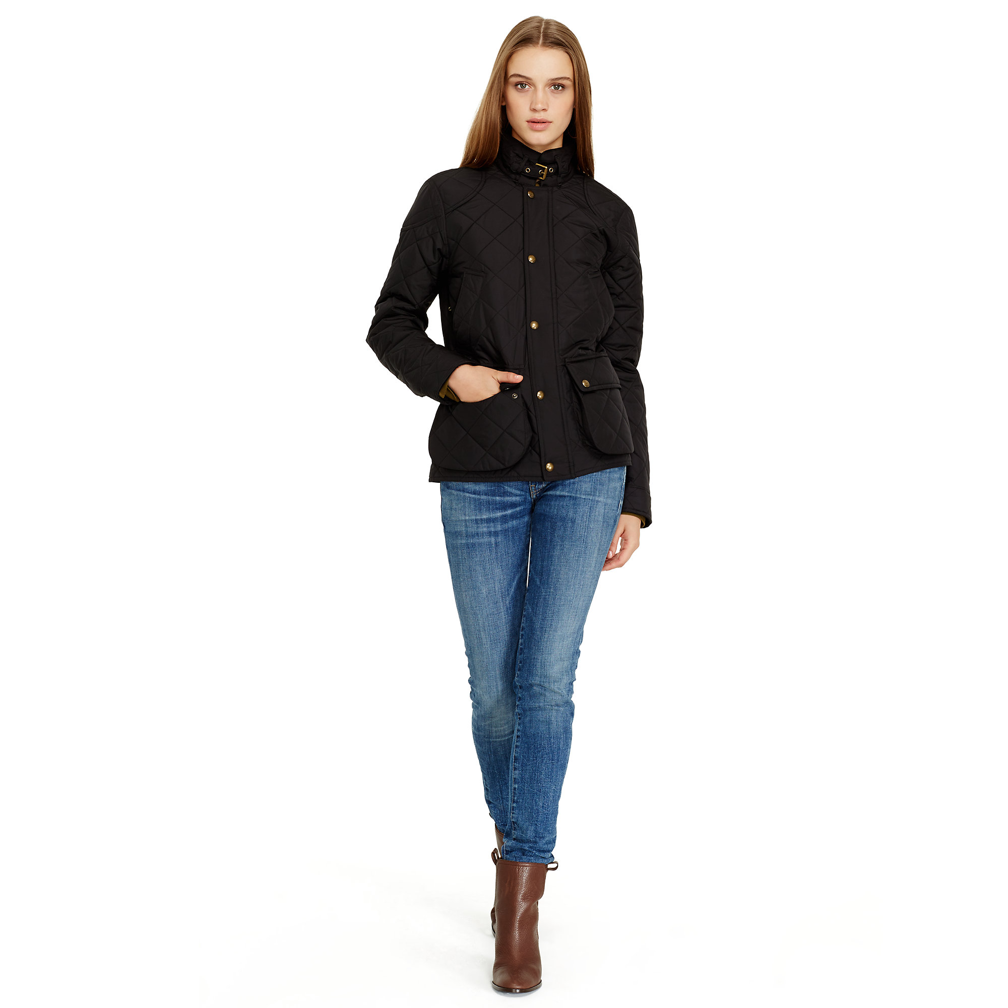 Polo Ralph Lauren Quilted Bomber Jacket in Black - Lyst