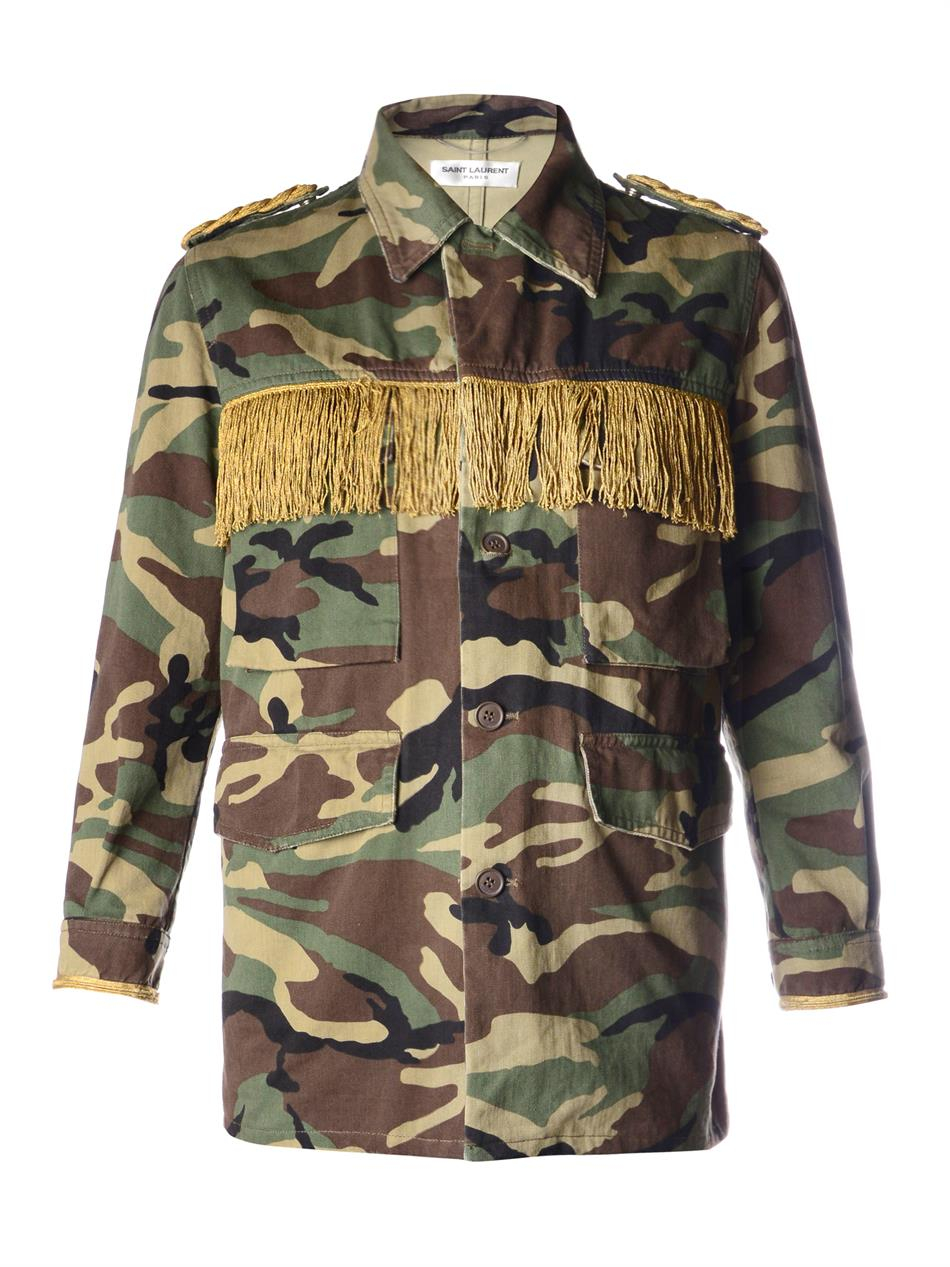 fringe camo jacket