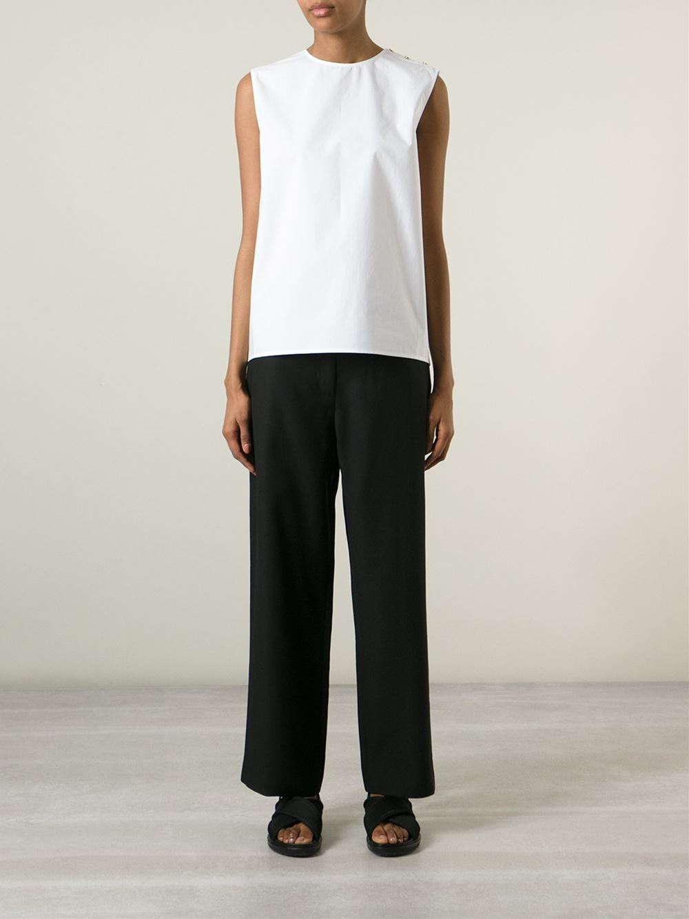 Acne 'Claire Tech Pop' Tank Top in White | Lyst