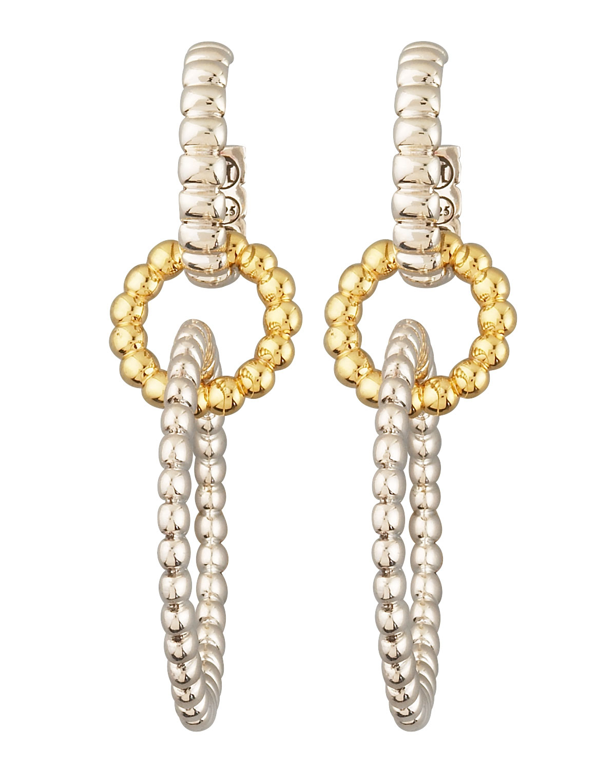 Lyst John Hardy Interlocking Hoop Drop Earrings in Natural