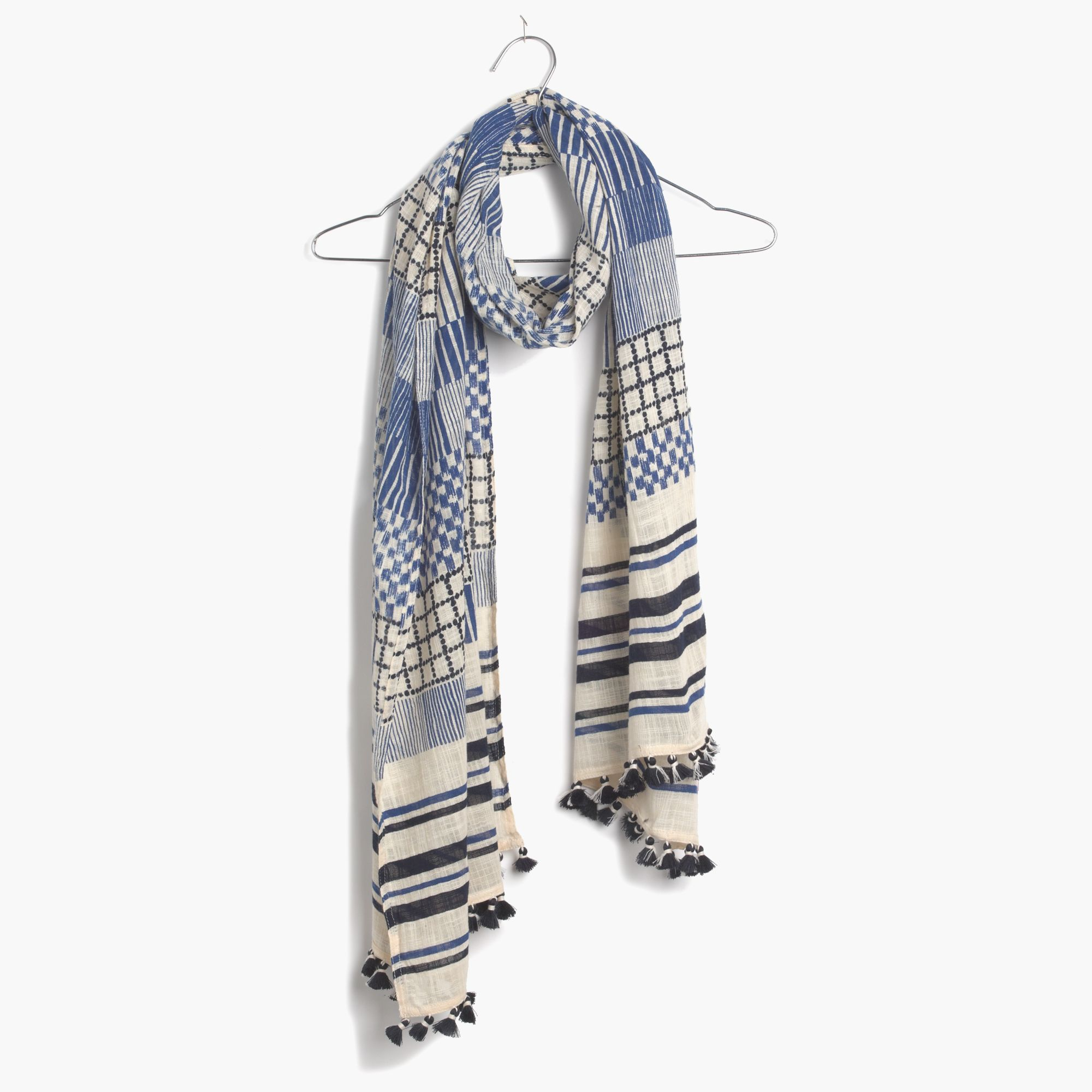 Madewell Patchwork Striped Scarf in Blue - Lyst