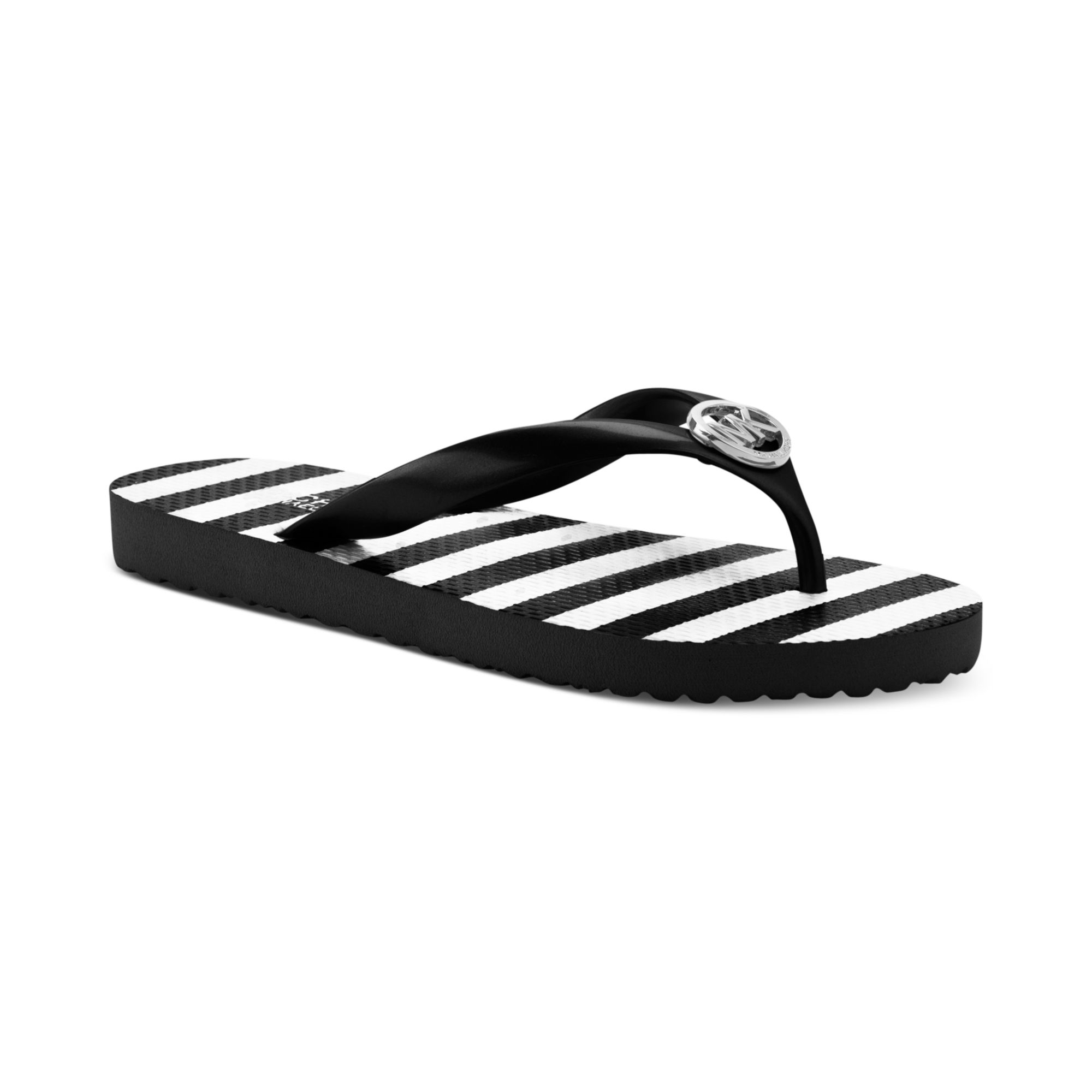 mk white flip flops