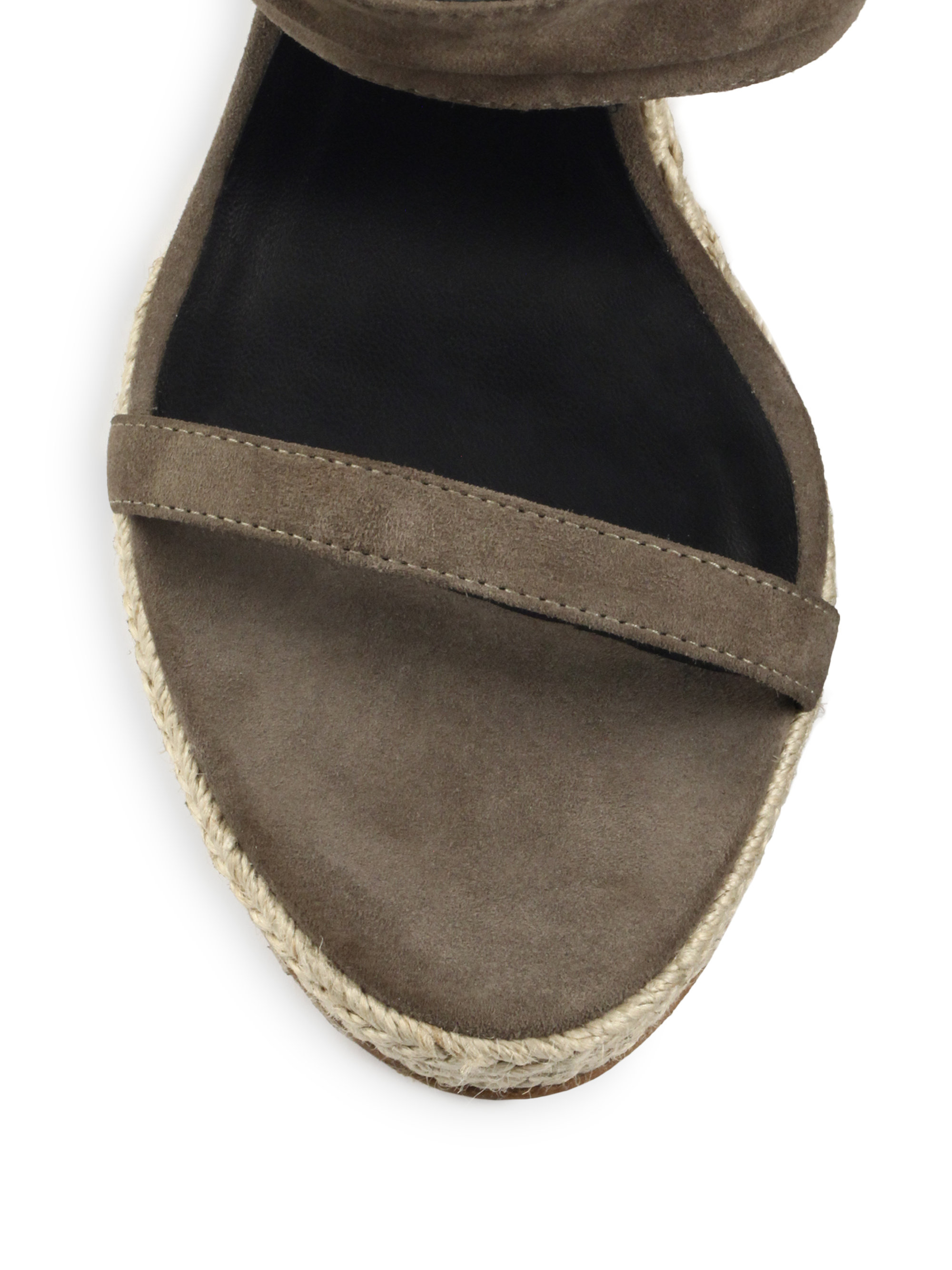 Burberry Catsbrook Suede Espadrille Wedge Sandals in Gray | Lyst