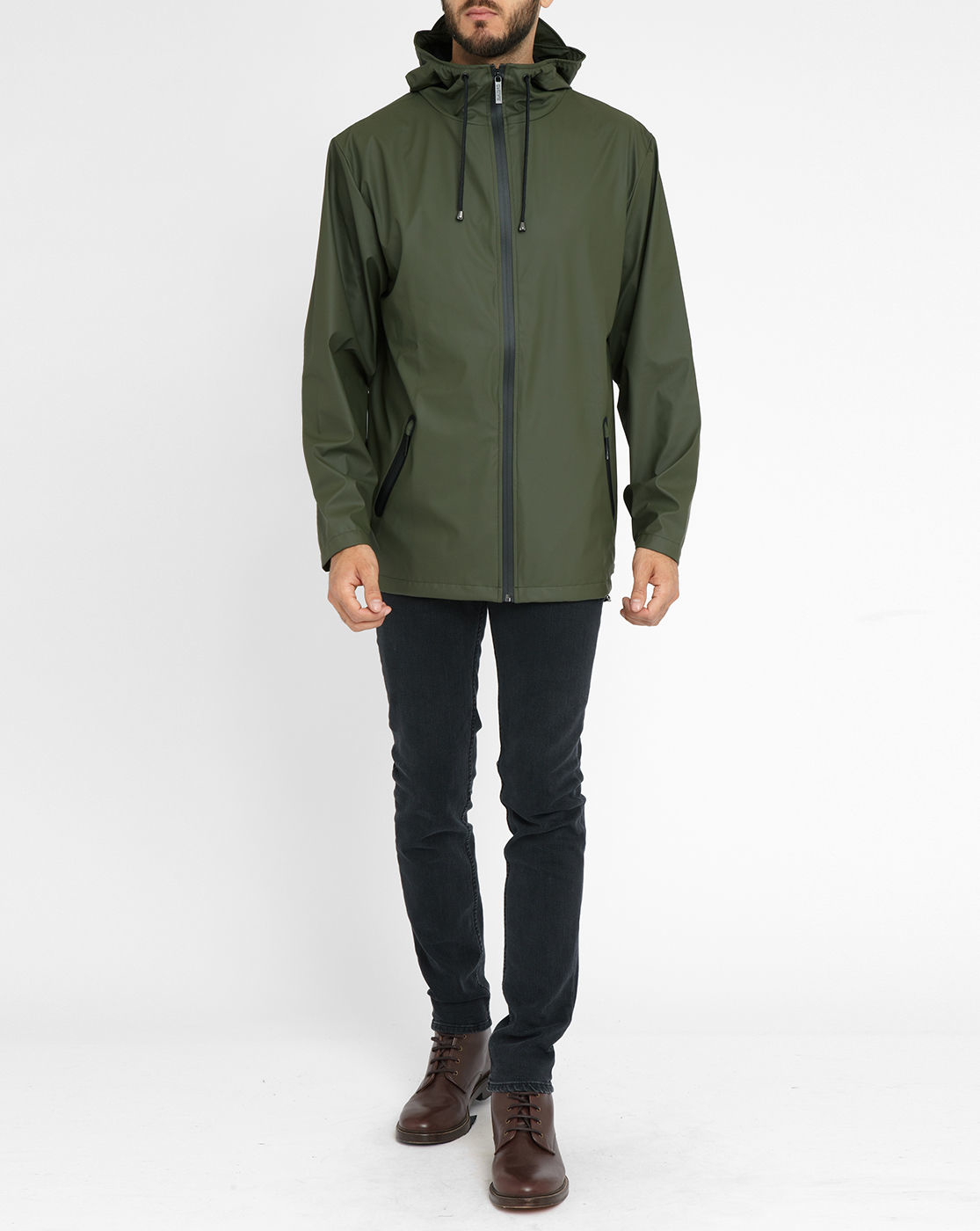 Rains Green Breaker Hooded Raincoat in Green for Men | Lyst