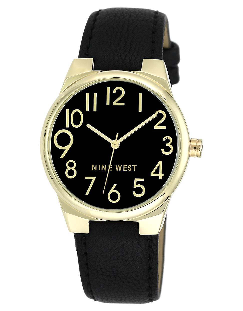 Nine West Ladies Goldtone And Black Round Watch in Metallic Lyst